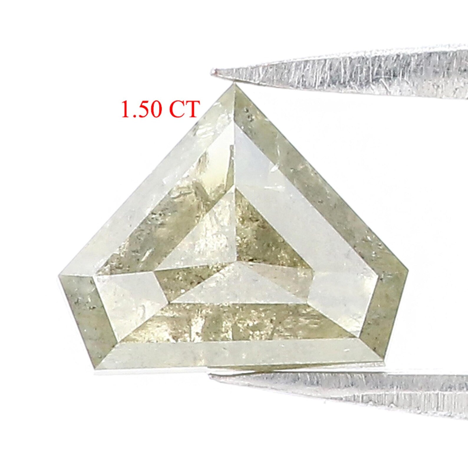 1.50 Ct Natural Loose Shield Diamond Grey Green Color Shield Diamond 7.00 MM Natural Loose Diamond Grey Color Shield Shape Diamond QN8819