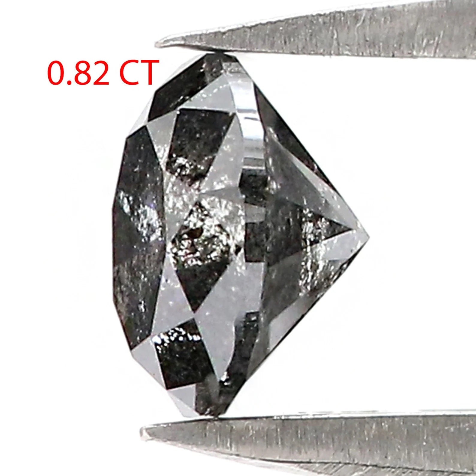 0.82 CT Natural Loose Round Brilliant Cut Diamond Salt And Pepper Diamond 5.70 MM Natural Black Gray Round Brilliant Cut Diamond QN2489