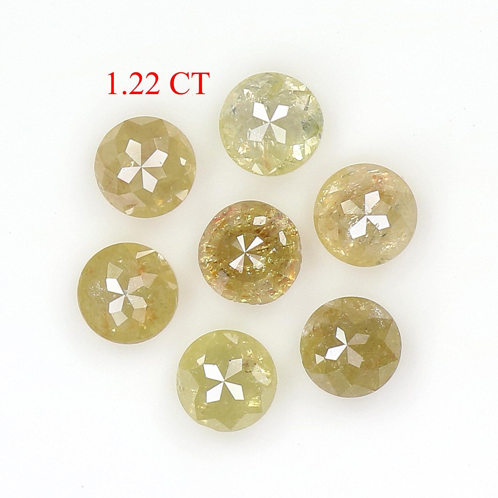 1.22 CT Natural Loose Round Rose Cut Diamond Yellow Color Round Shape Diamond 3.10 MM Natural Yellow Color Round Rose Cut Diamond NQ1742