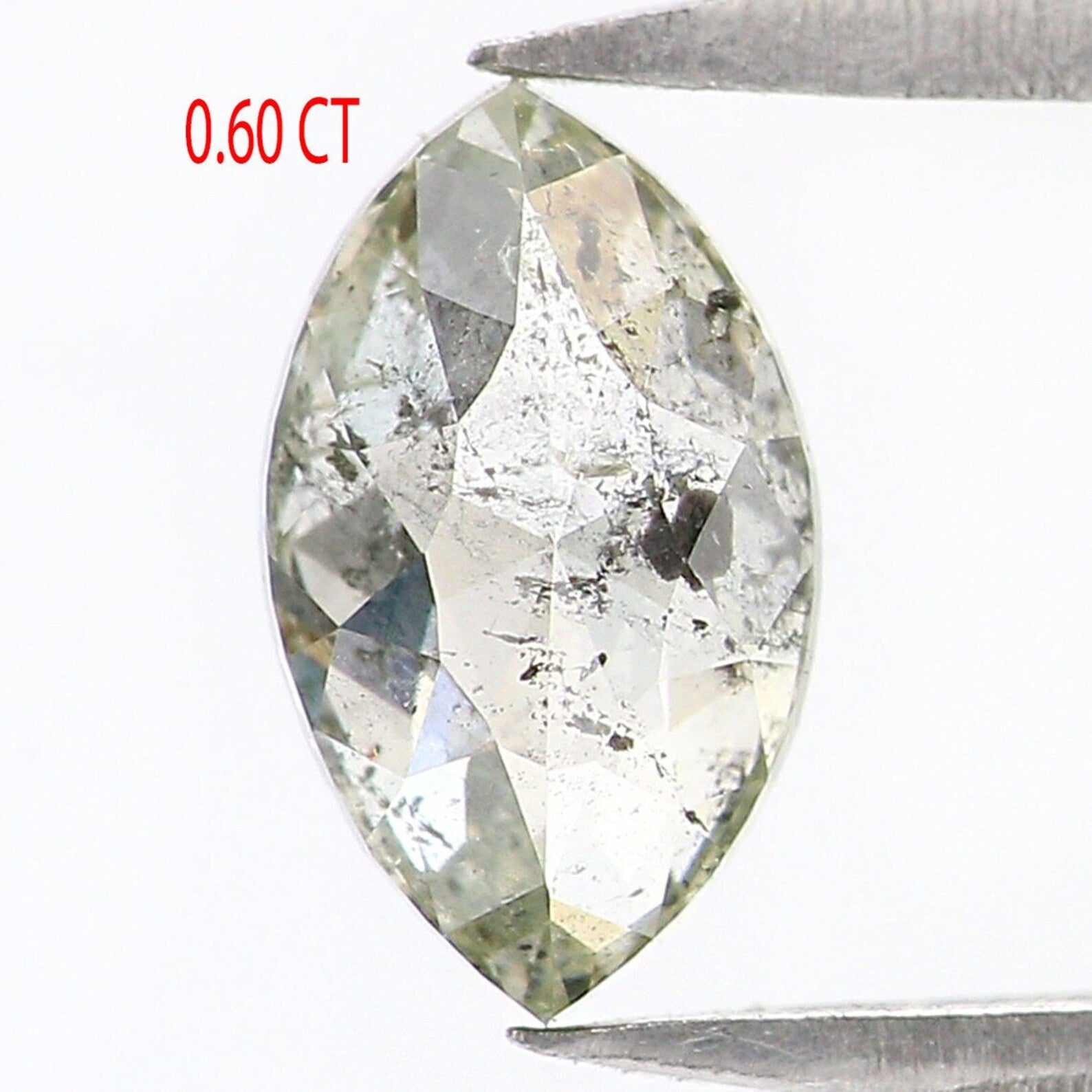 0.60 CT Natural Loose Marquise Diamond Salt And Pepper Diamond 7.15 MM Natural Loose Grey Color Diamond Marquise Rose Cut Diamond NQ172