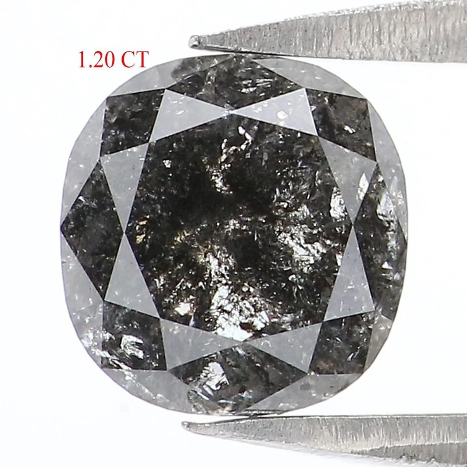 1.20 Ct Natural Loose Cushion Shape Diamond Salt And Pepper Cushion Diamond 6.30 MM Natural Loose Diamond Cushion Rose Cut Diamond QN918