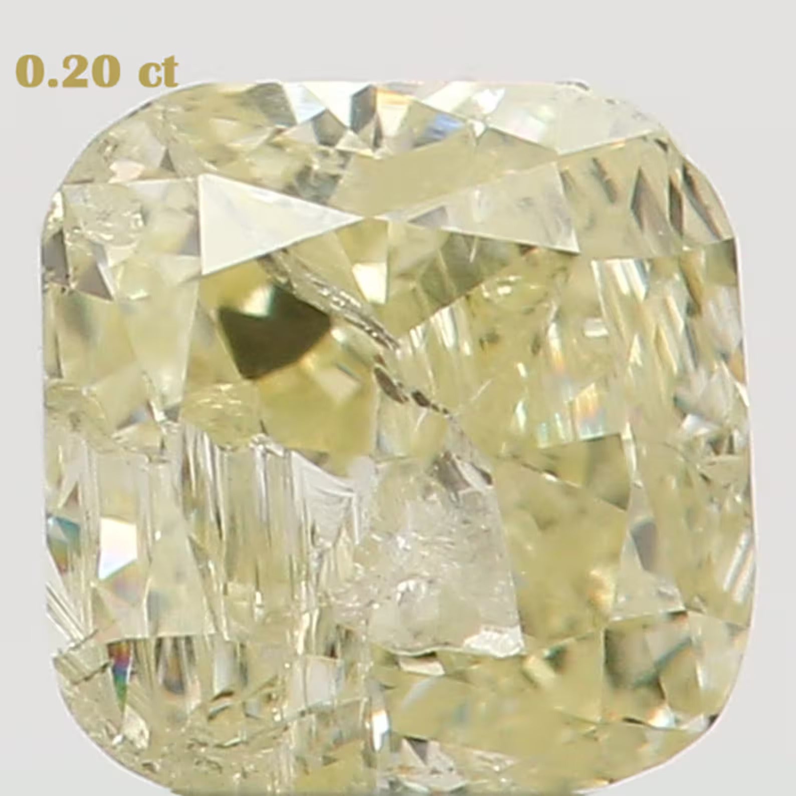 0.20 Ct Natural Loose Diamond Cushion Yellow Color I1 Clarity 3.10 MM N7391