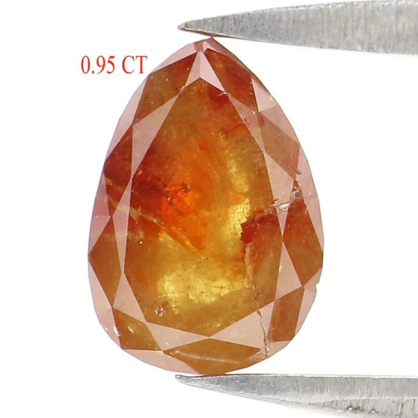 0.95 Ct Natural Loose Pear Shape Diamond Brown Color Pear Diamond 7.45 MM Natural Loose Diamond Brown Color Pear Rose Cut Diamond NQ2368