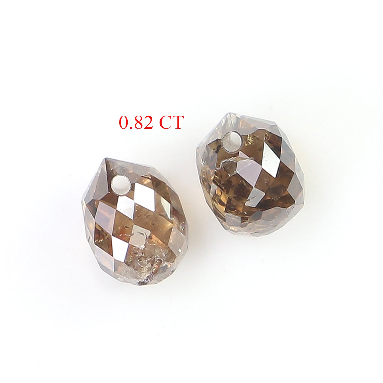 0.82 Ct Natural Loose Briolette Shape Diamond Brown Color Drop Diamond 4.20 MM Natural Loose Brown Color Briolette Rose Cut Diamond LQ9893