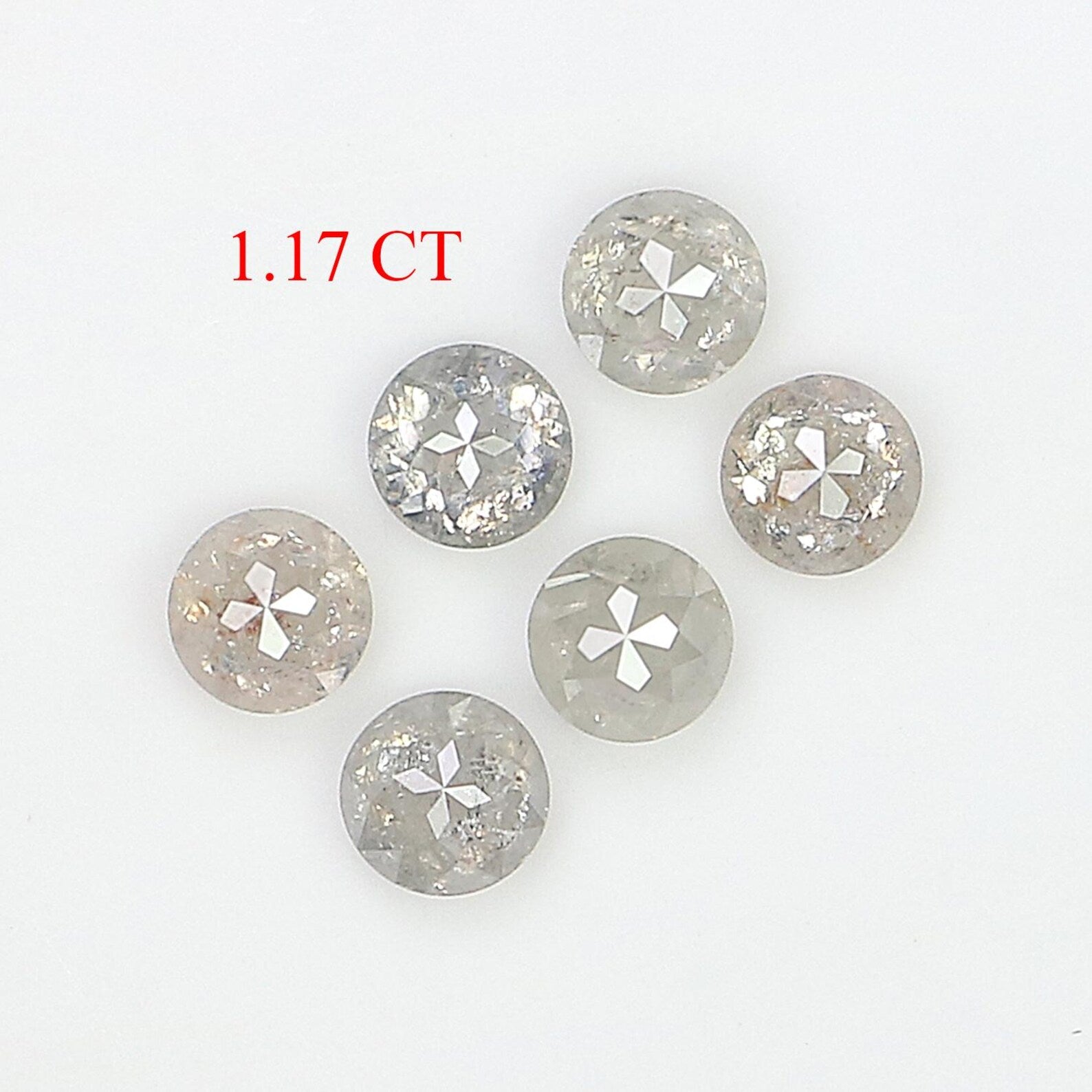 1.17 CT Natural Loose Round Rose Cut Diamond Grey Color Round Shape Diamond 3.35 MM Natural Loose Grey Color Round Rose Cut Diamond NQ2572