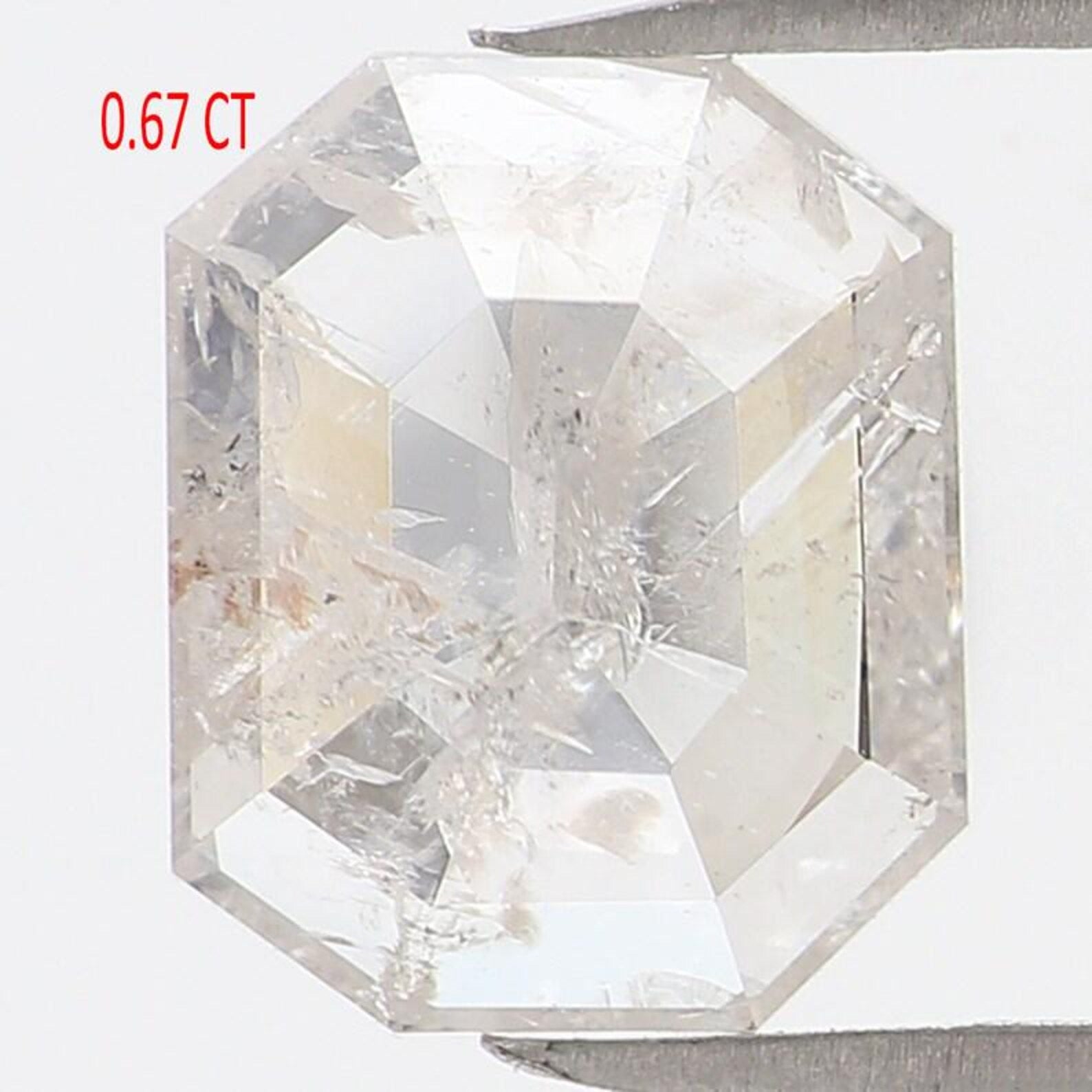 0.67 Ct Natural Loose Emerald Shape Diamond Grey Color Emerald Cut Diamond 6.60 MM Natural Loose Grey Color Emerald Rose Cut Diamond NQ1500
