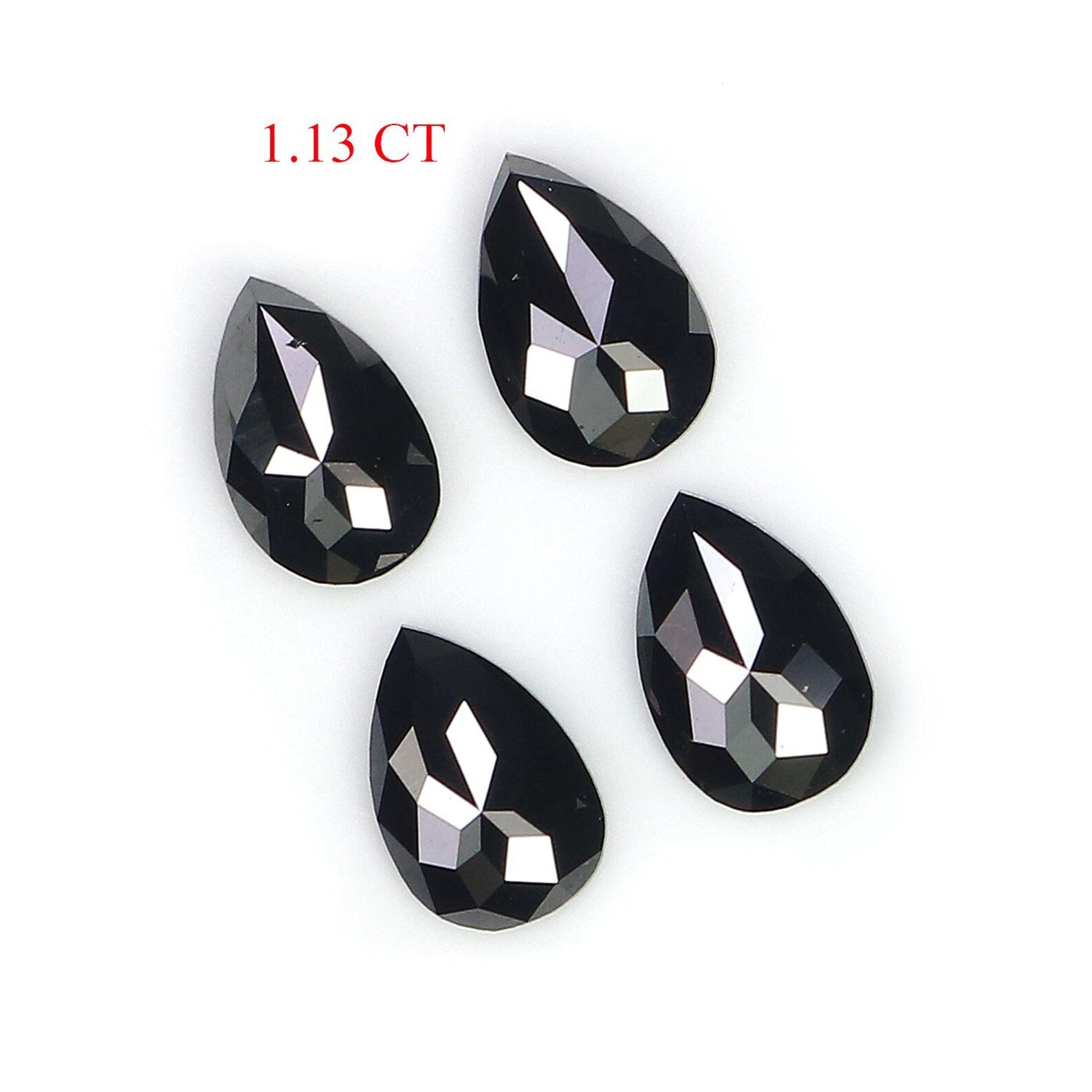 1.13 CT Natural Loose Pear Shape Diamond Black Color Pear Cut Diamond 5.90 MM Natural Loose Diamond Black Color Pear Rose Cut Diamond NQ2242