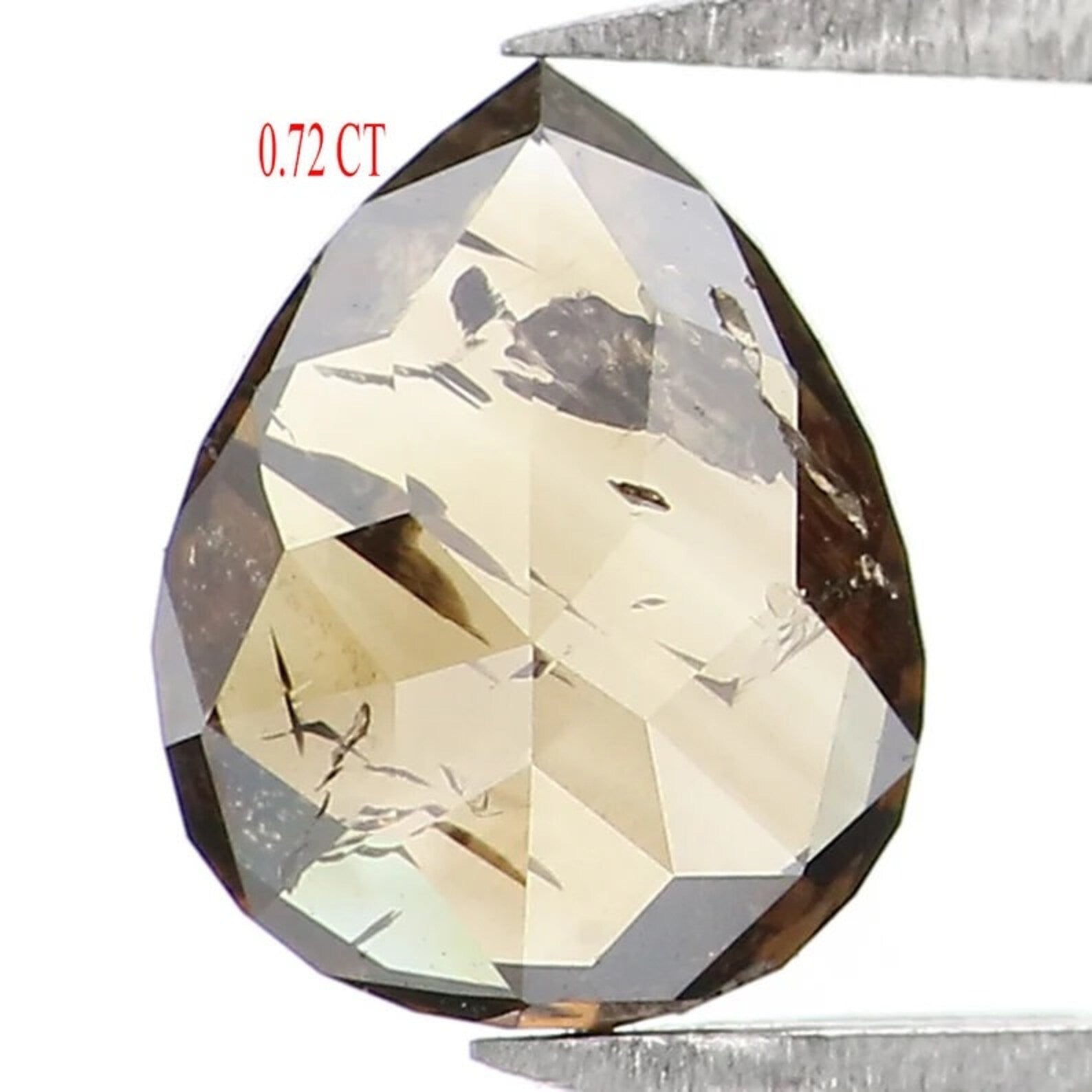 0.72 Ct Natural Loose Pear Shape Diamond Brown Color Pear Cut Diamond 6.90 MM Natural Loose Diamond Brown Color Pear Rose Cut Diamond NQ1654