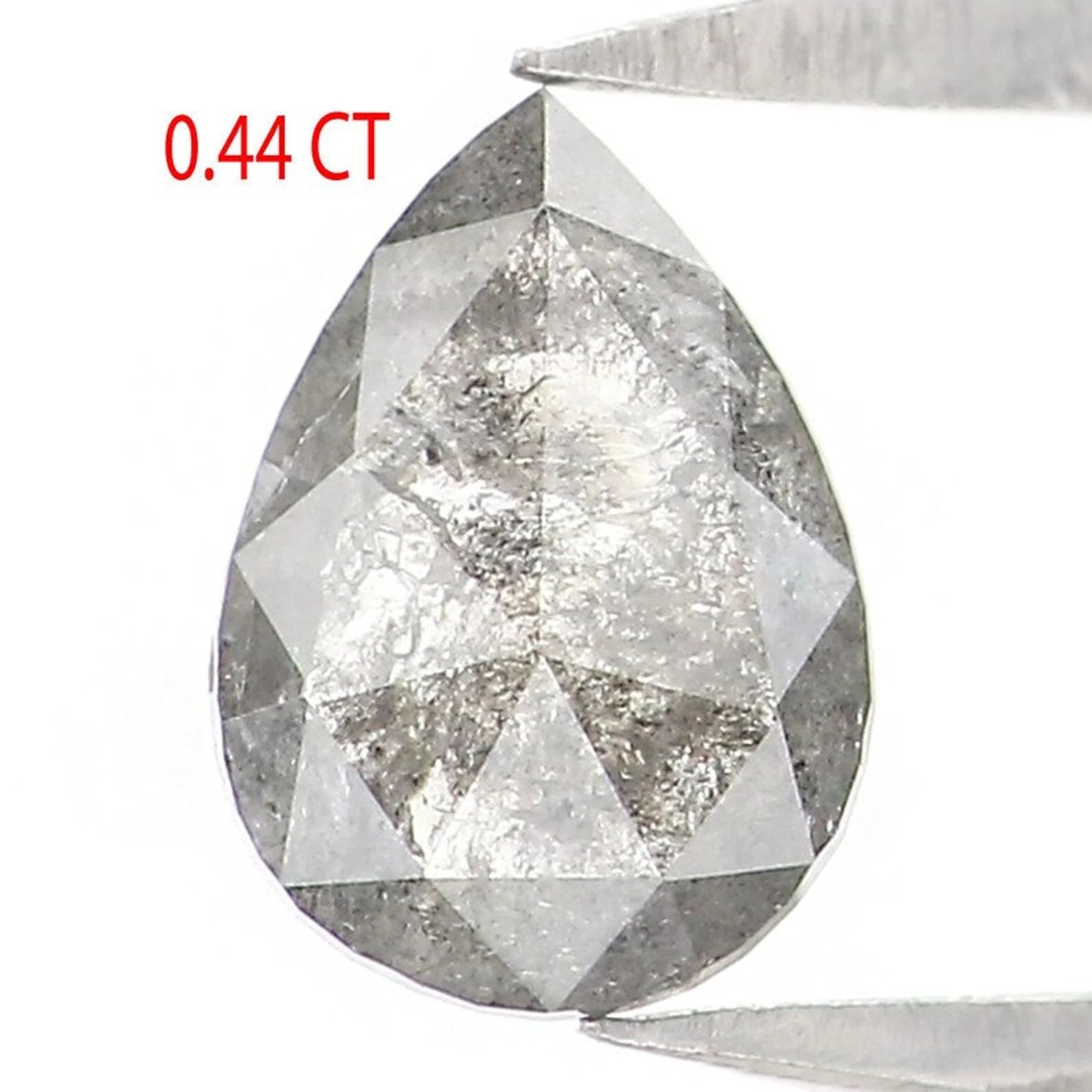 0.44 CT Natural Loose Pear Shape Diamond Salt And Pepper Pear Diamond 6.40 MM Natural Loose Grey Color Pear Shape Rose Cut Diamond NQ9467