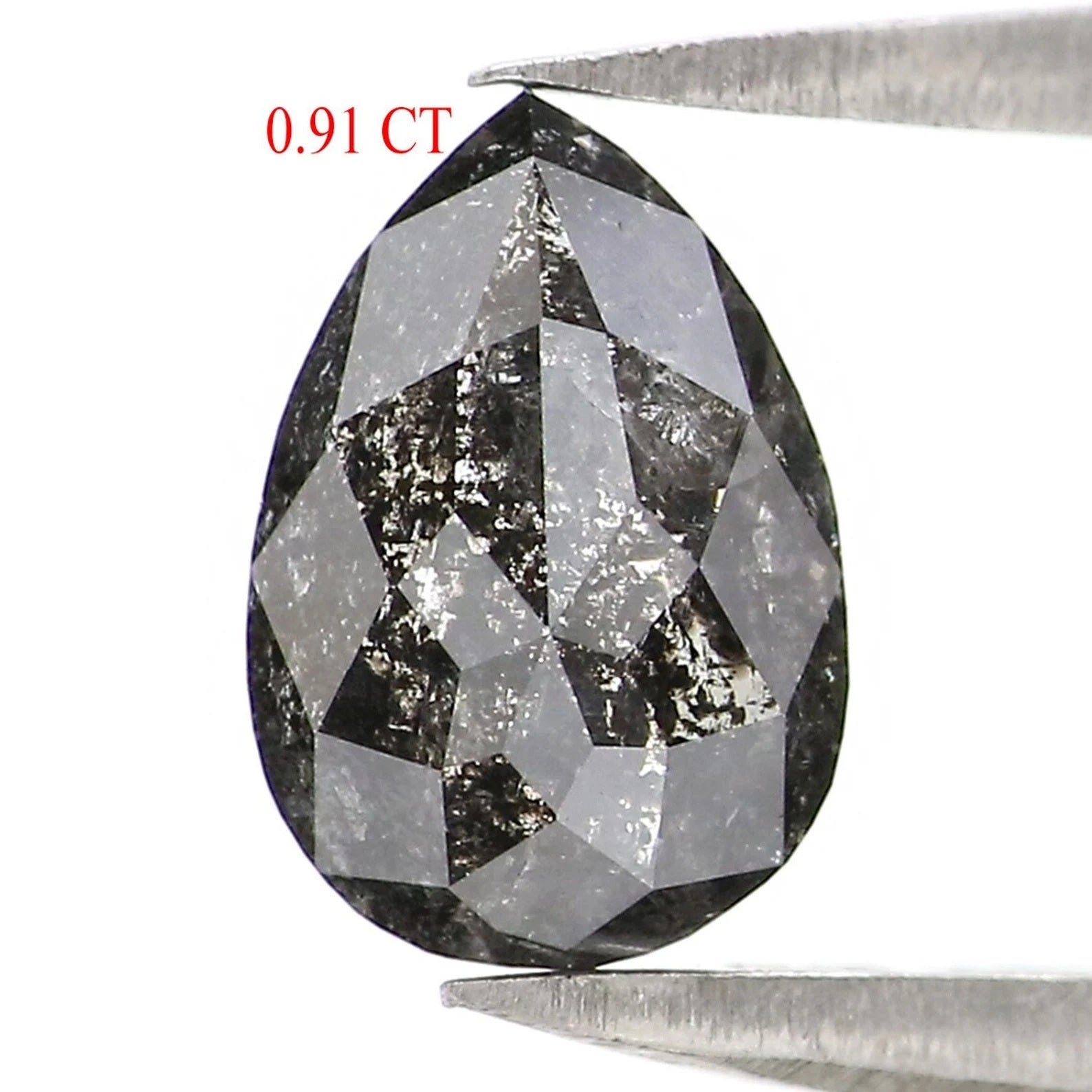 0.91 CT Natural Loose Pear Shape Diamond Salt And Pepper Pear Cut Diamond 7.60 MM Natural Loose Diamond Pear Shape Rose Cut Diamond NQ2463