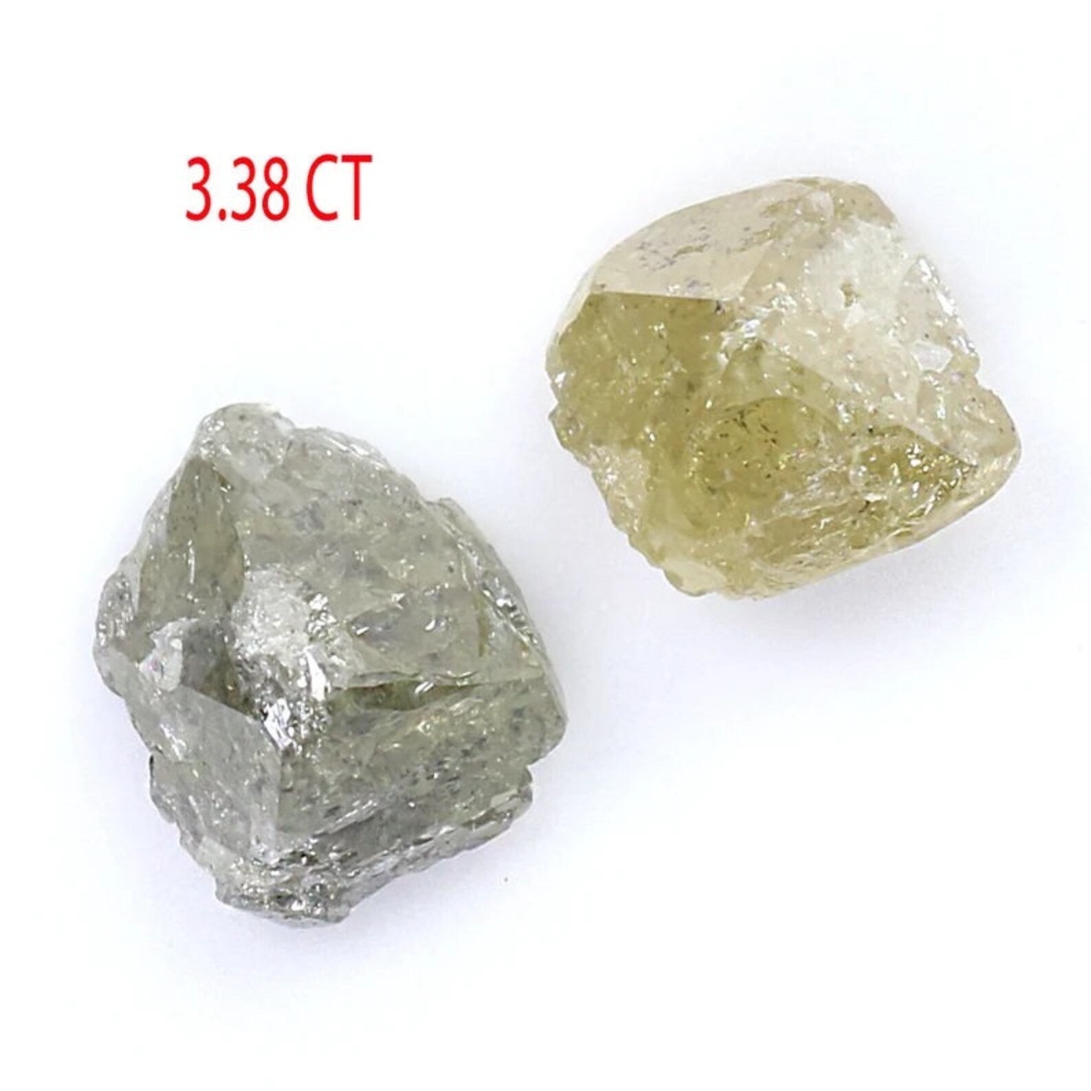 3.38 CT Natural Loose Rough Diamond Yellow Grey Color Rough Diamond 6.75 MM Natural Yellow Grey Color Irregular Rough Shape Diamond NQ2010