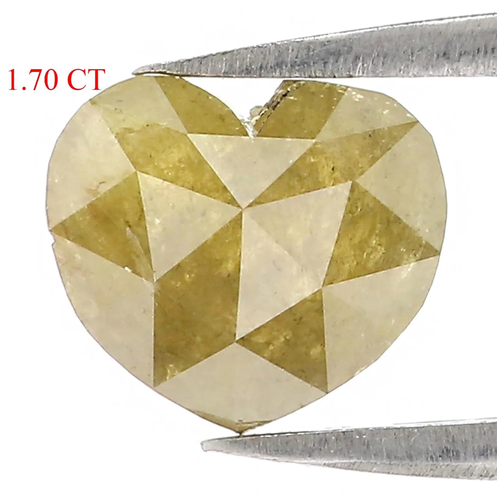 1.70 Ct Natural Loose Diamond Heart Yellow Color I3 Clarity 8.40 MM KDN8709