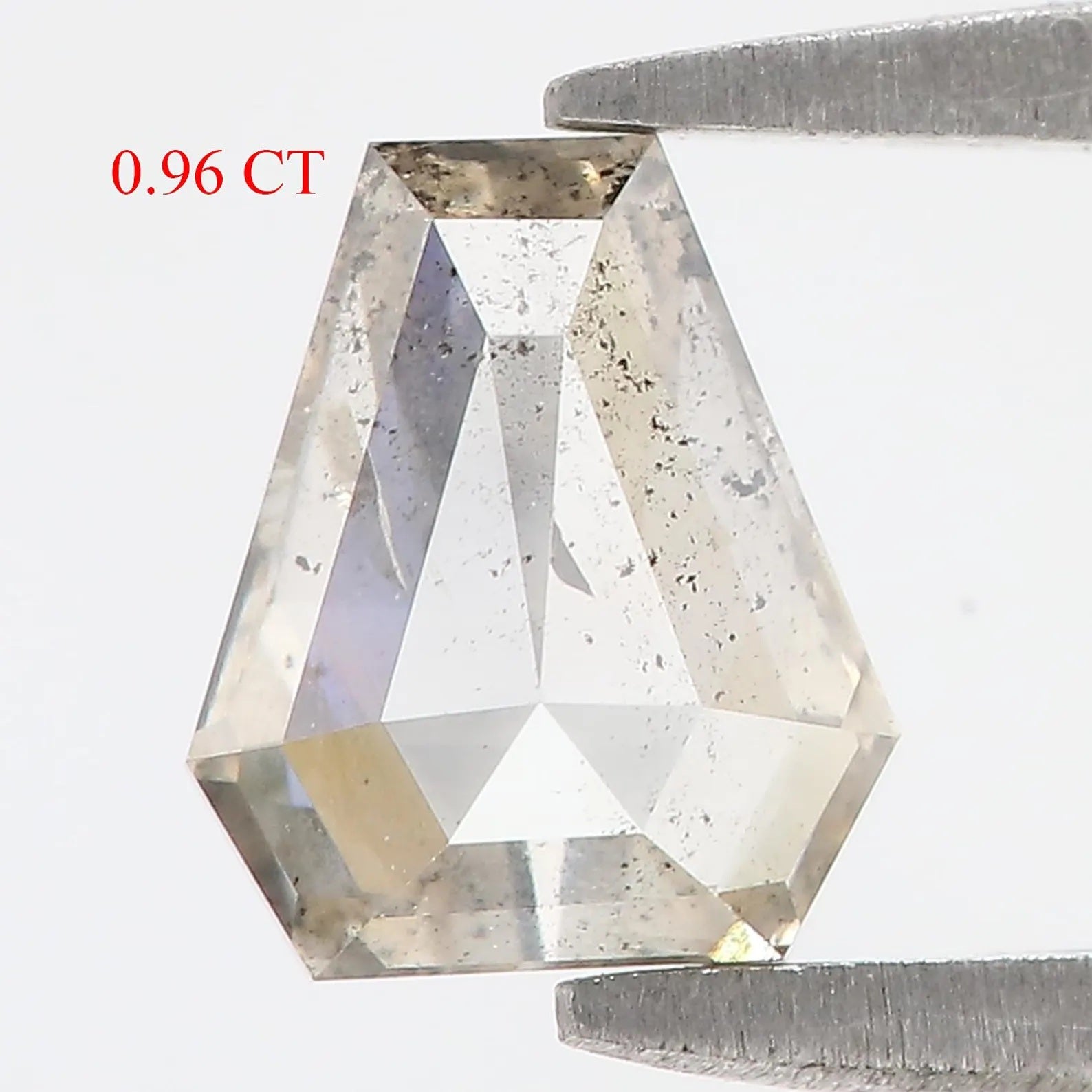 0.96 Ct Natural Loose Coffin Shape Diamond Salt And Pepper Coffin Cut Diamond 6.80 MM Black Grey Color Coffin Rose Cut Diamond QN204