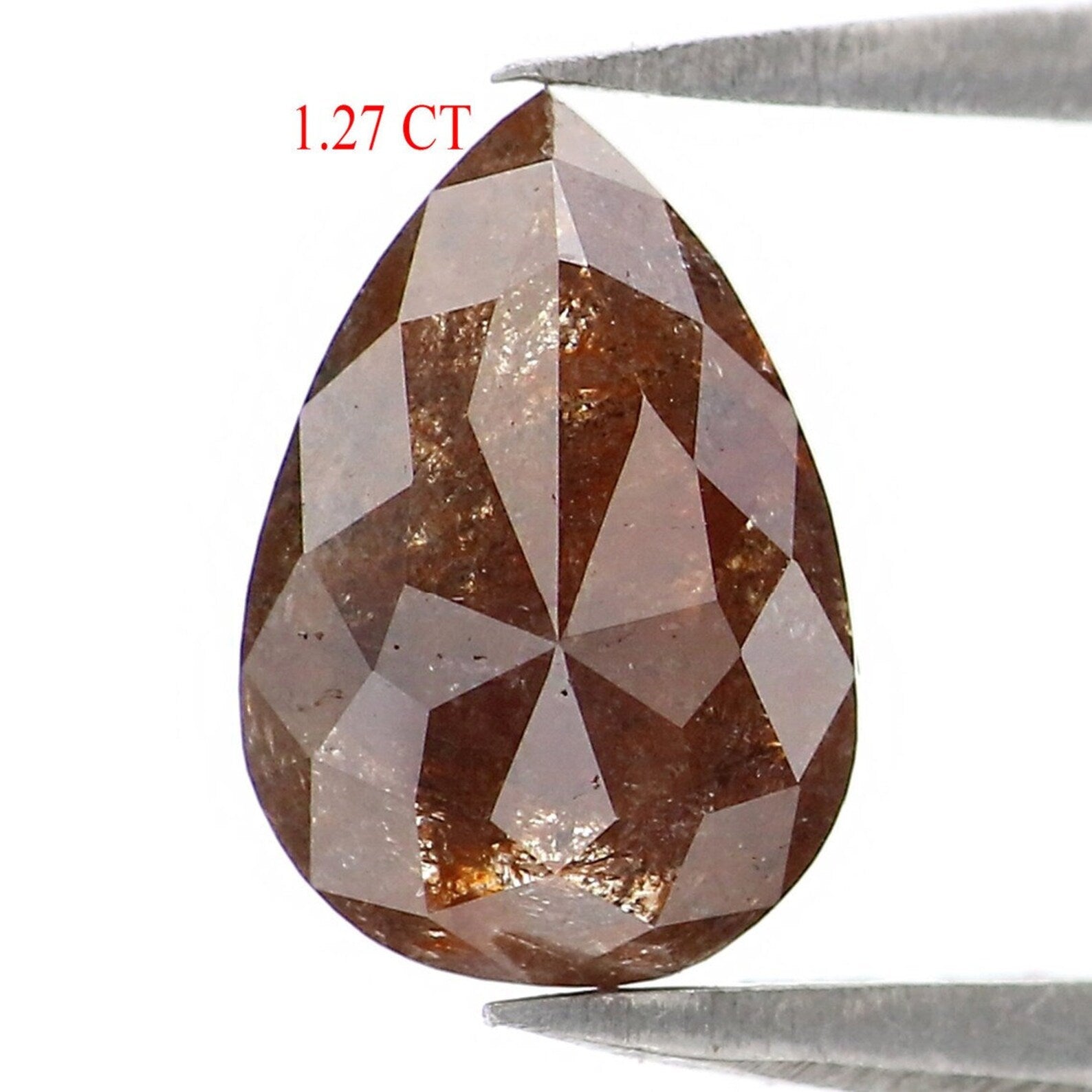 1.27 CT Natural Loose Pear Shape Diamond Brown Color Pear Cut Diamond 8.85 MM Natural Loose Diamond Brown Pear Rose Cut Diamond NQ480