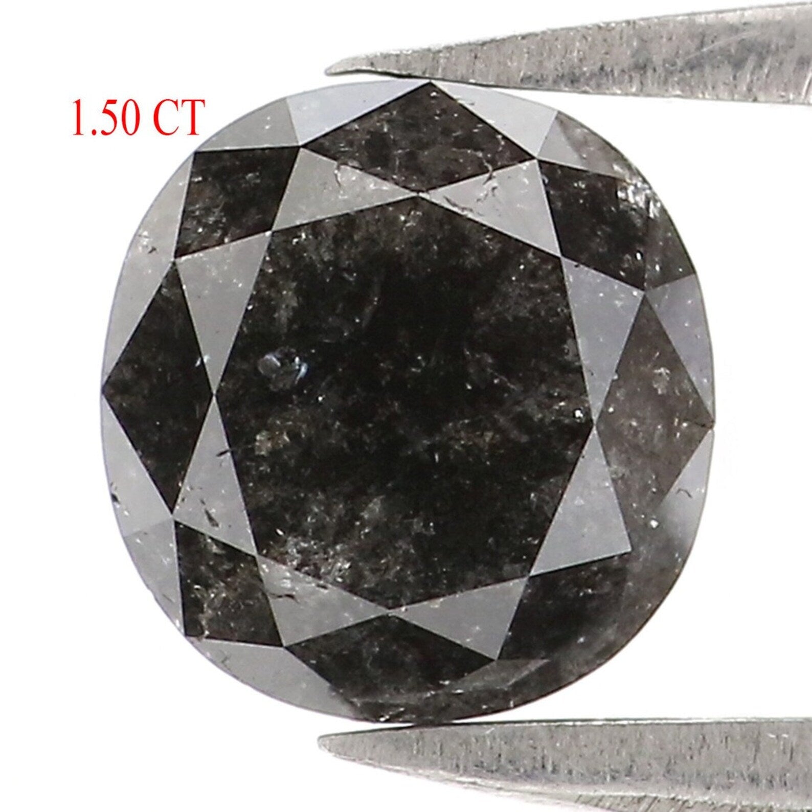 1.50 CT Natural Loose Cushion Diamond Salt And Pepper Diamond 6.35 MM Natural Loose Diamond Cushion Rose Cut Diamond Cushion Diamond NQ2388