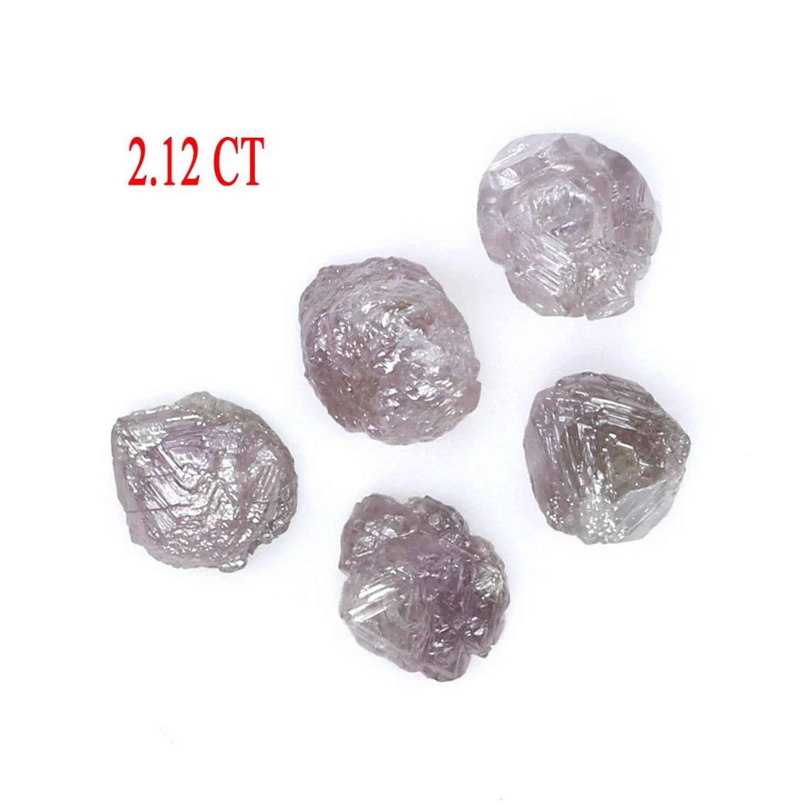 2.12 CT Natural Loose Rough Shape Diamond Pink Color Rough Cut Diamond 4.50 MM Natural Loose Diamond Grey Rough Irregular Cut Diamond QN163