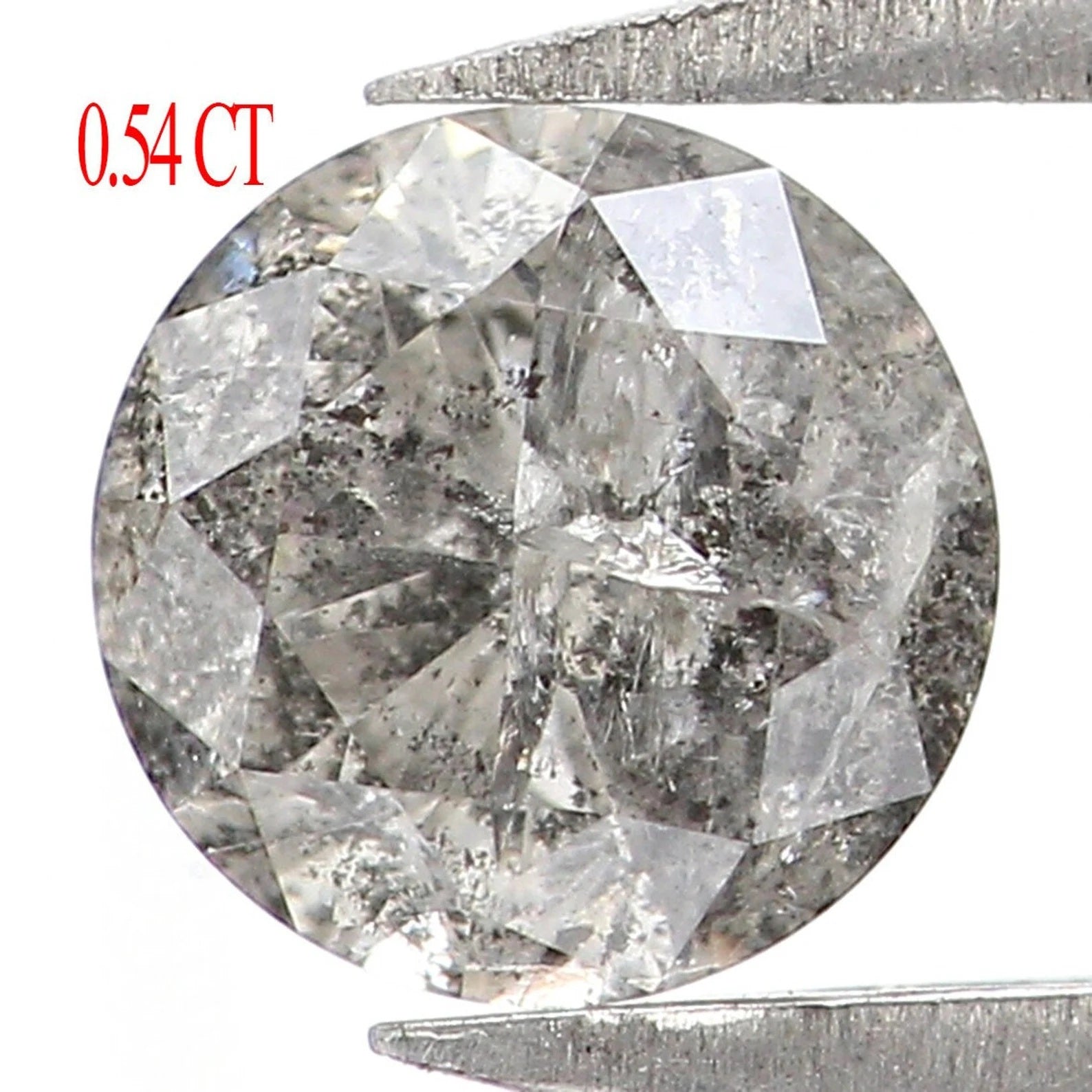 0.54 CT Natural Loose Round Brilliant Cut Diamond Salt And Pepper Diamond 5.05 MM Natural Loose Black Grey Color Round Cut Diamond NQ1830