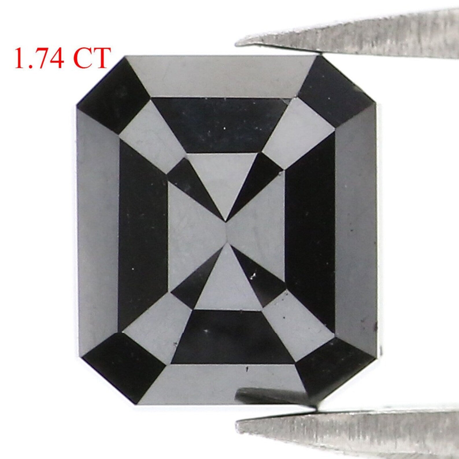 1.74 CT Natural Loose Emerald Shape Diamond Black Color Emerald Cut Diamond 6.30 MM Natural Loose Diamond Black Emerald Cut Diamond NQ2390