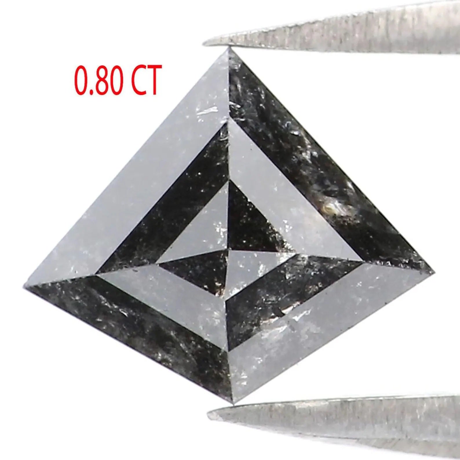 0.80 CT Natural Loose Shield Shape Diamond Black Color Shield Cut Diamond 7.40 MM Natural Loose Black Color Shield Rose Cut Diamond NQ9058