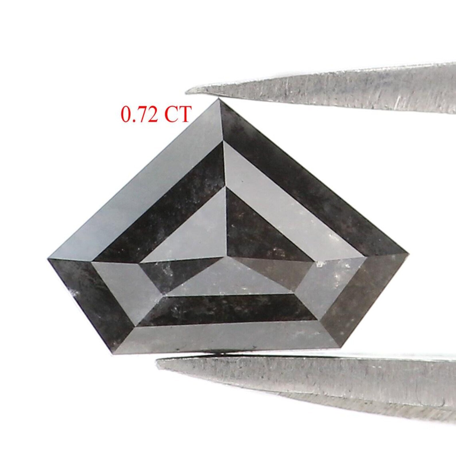 0.72 CT Natural Loose Shield Shape Diamond Salt And Pepper Shield Cut Diamond 5.20 MM Natural Loose Black Grey Shield Rose Cut Diamond NQ443