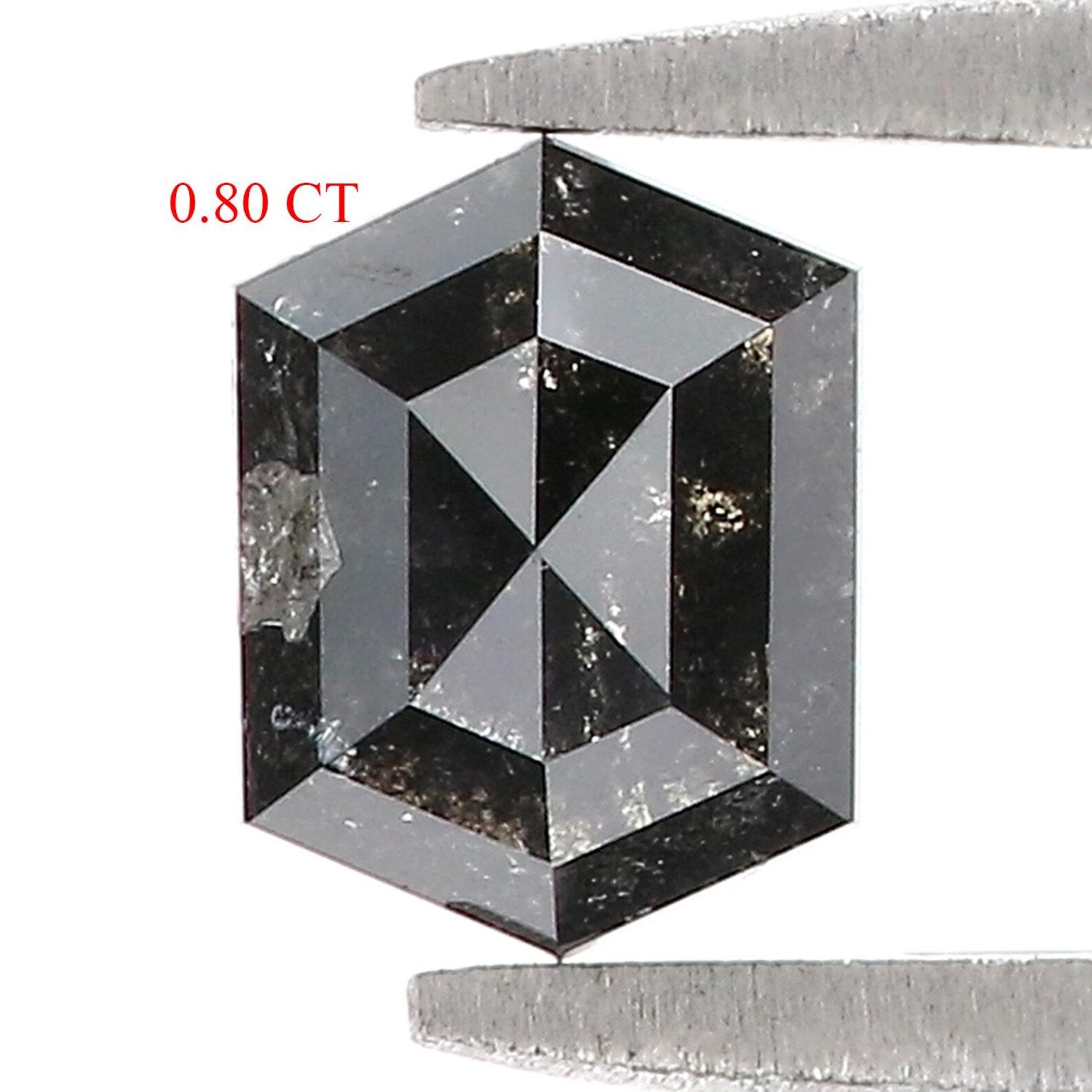 0.80 CT Natural Loose Hexagon Shape Diamond Black Color Hexagon Cut Diamond 6.25 MM Natural Diamond Black Hexagon Rose Cut Diamond QN1275