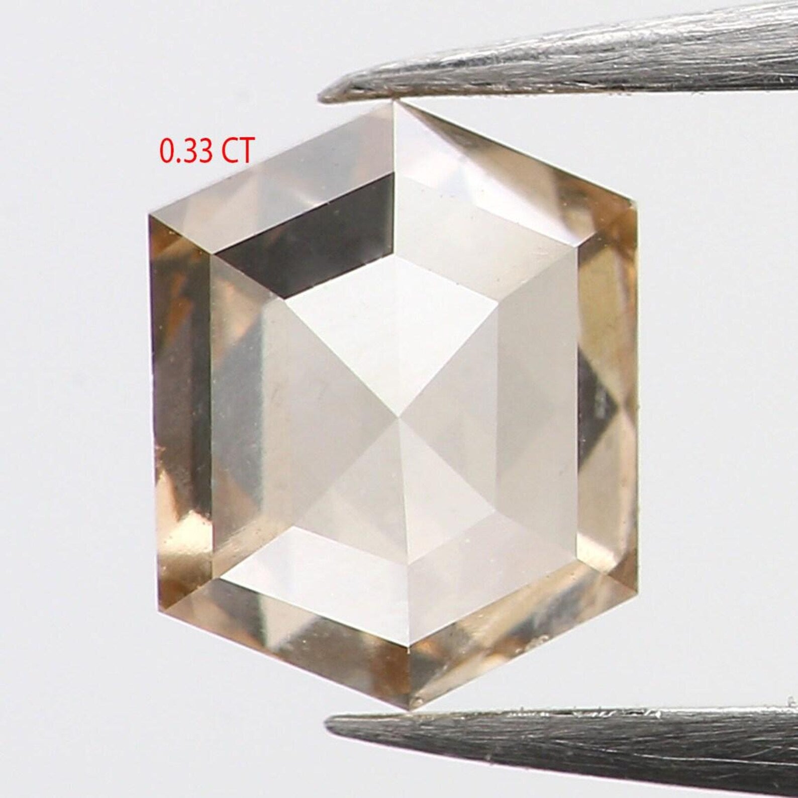 0.33 CT Natural Loose Hexagon Shape Diamond Brown Color Hexagon Diamond 4.50 MM Natural Loose Brown Color Hexagon Rose Cut Diamond NQ1182
