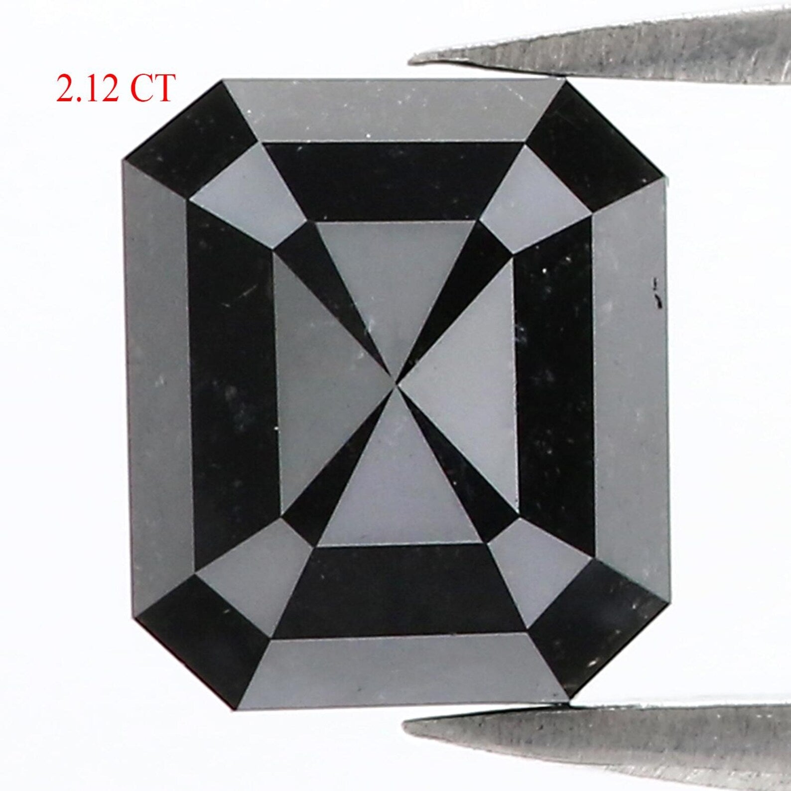 2.12 CT Natural Loose Emerald Shape Diamond Black Color Emerald Cut Diamond 7.95 MM Natural Diamond Black Emerald Rose Cut Diamond QN628