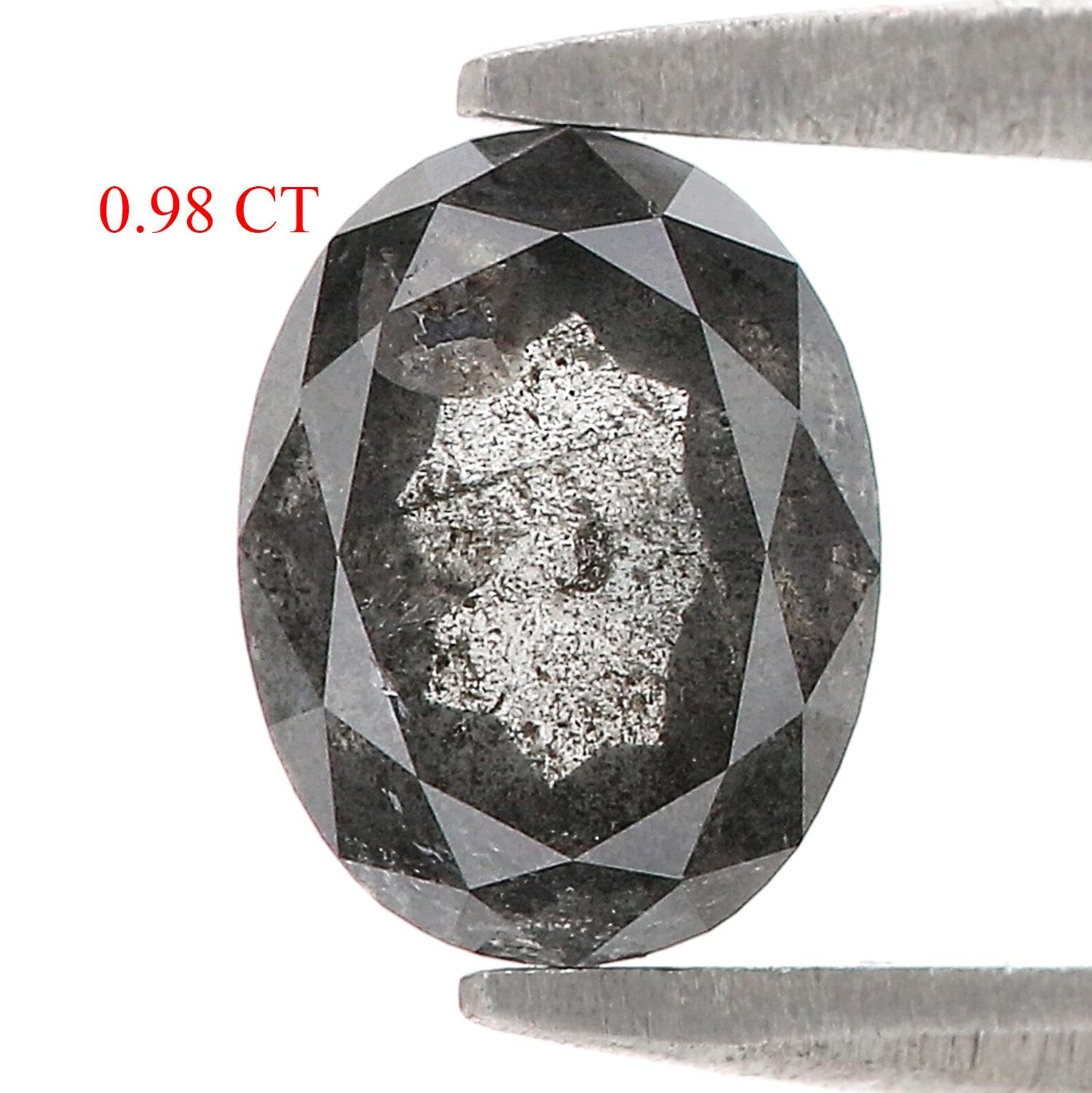 0.98 CT Natural Loose Oval Shape Diamond Salt And Pepper Oval Cut Diamond 7.00 MM Natural Loose Diamond Black Grey Oval Shape Diamond QN1306