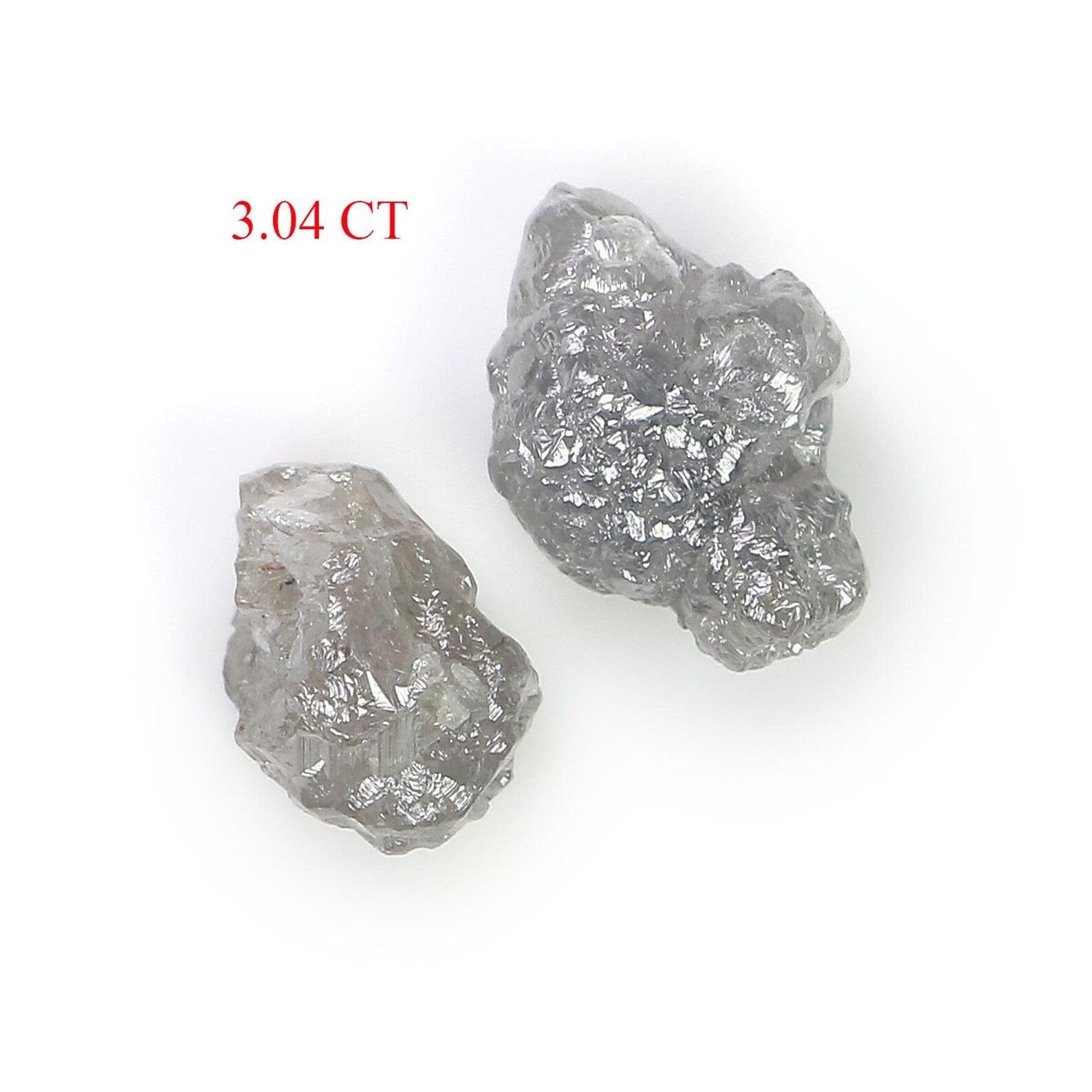 3.04 CT Natural Loose Rough Shape Diamond Grey Color Rough Uncut Diamond 9.05 MM Natural Grey Diamond Rough Irregular Cut Diamond NQ2584