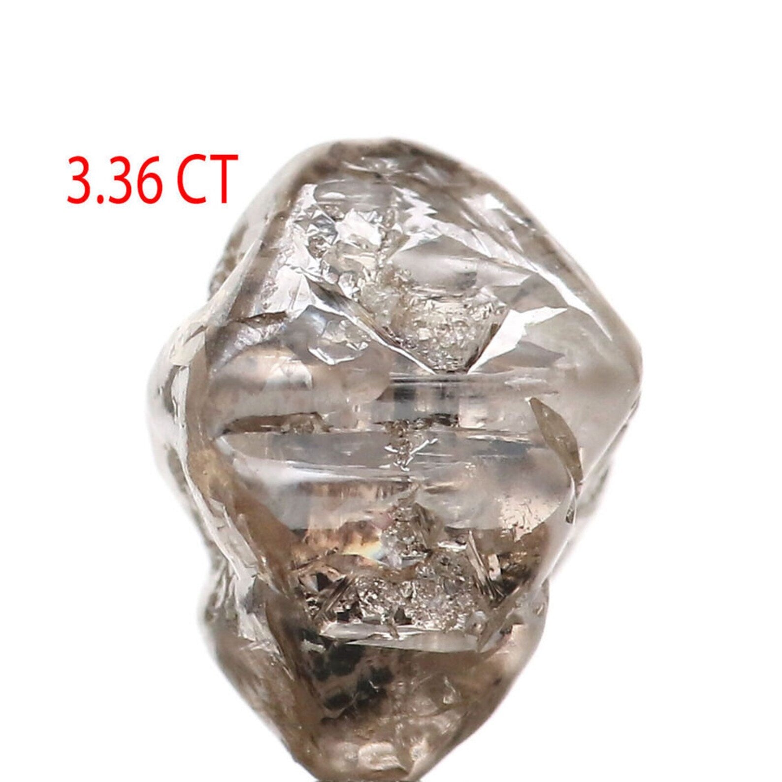 3.36 CT Natural Loose Rough Shape Diamond Brown Color Rough Diamond 9.70 MM Natural Loose Diamond Brown Color Rough Shape Diamond QN284