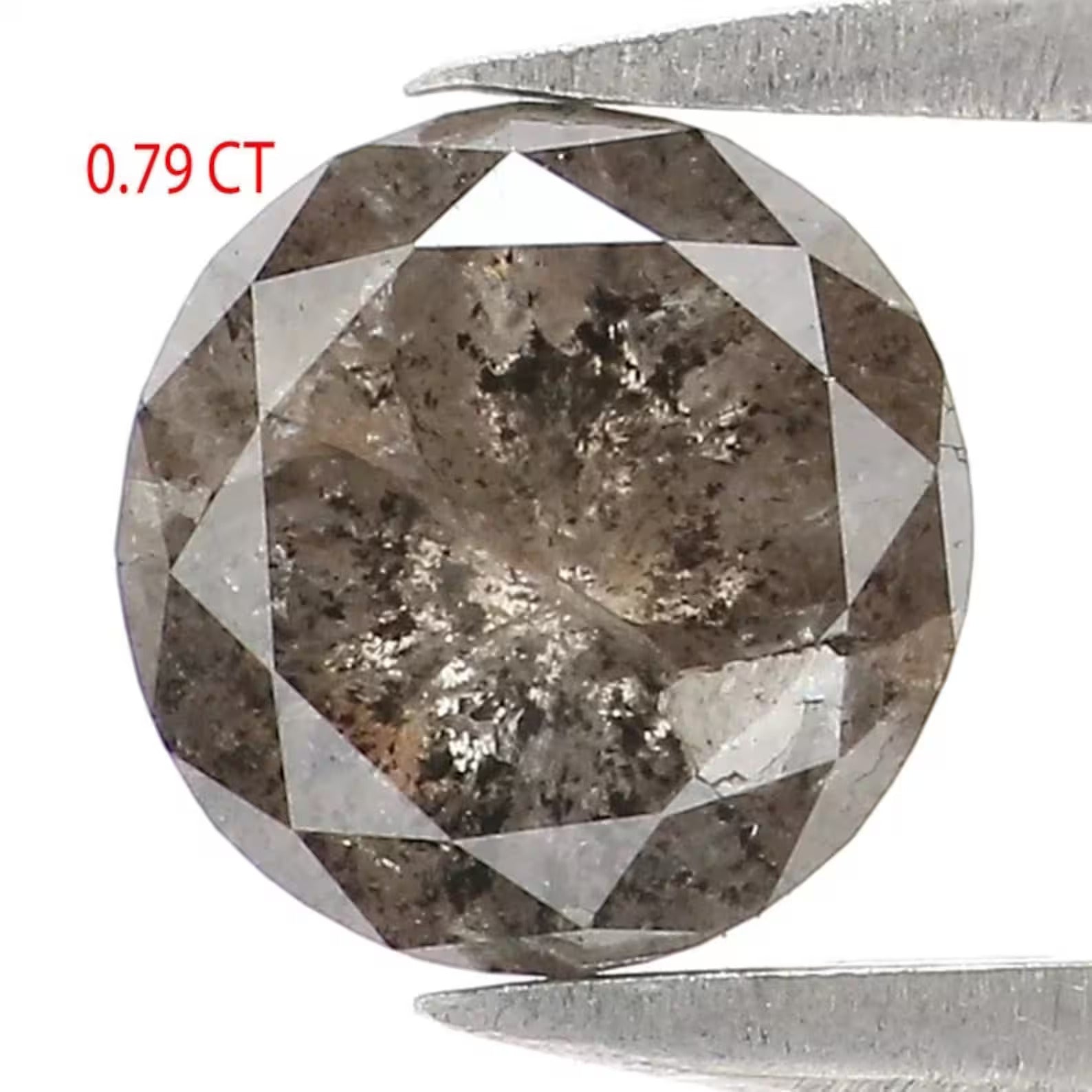 0.79 Ct Natural Loose Round Shape Diamond Salt And Pepper Round Cut Diamond 5.85 MM Natural Black Grey Color Round Rose Cut Diamond NQ2260