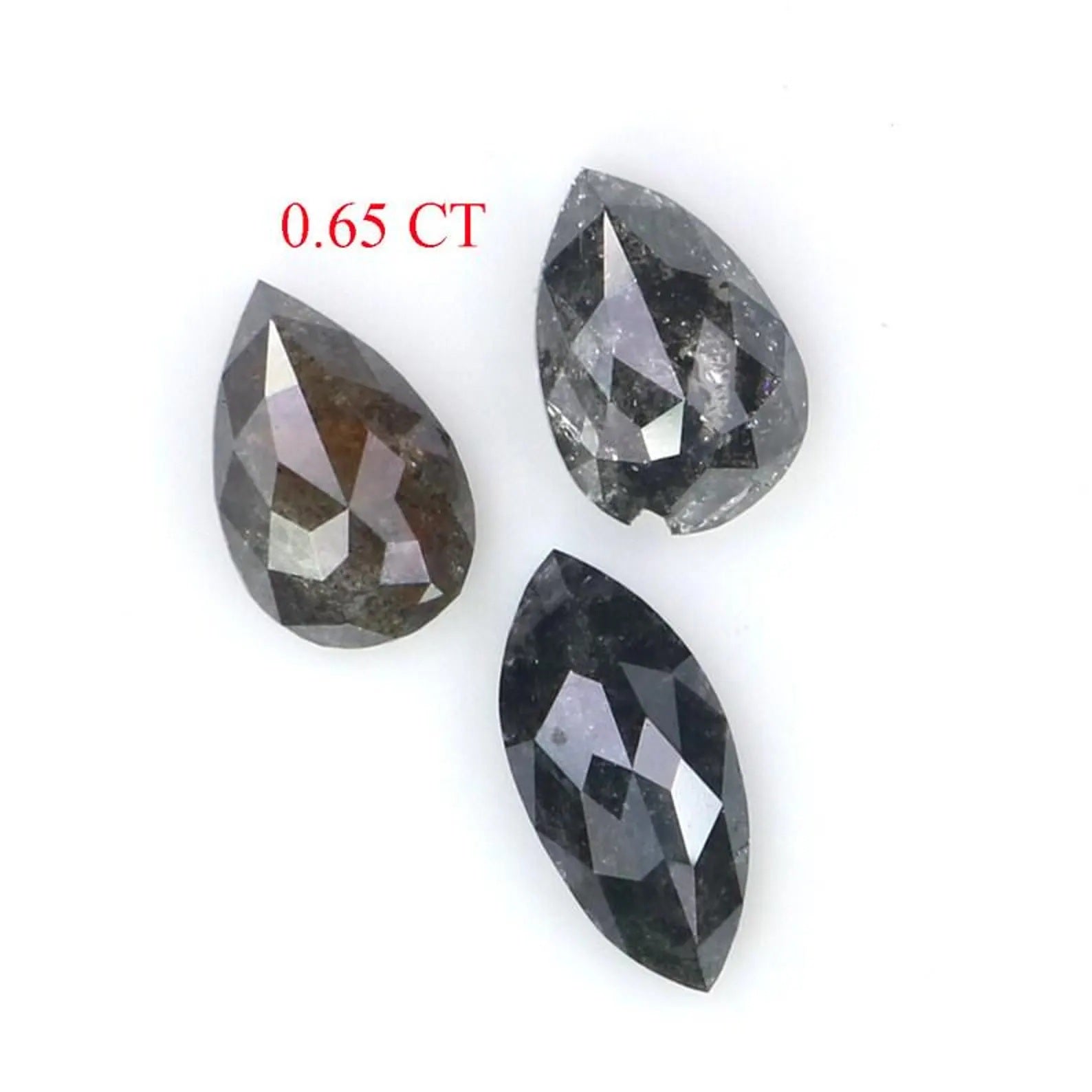 0.65 CT Natural Loose Mix Shape Diamond Salt And Pepper Mix Shape Diamond 6.20 MM Natural Black Grey Color Mix Shape Rose Cut Diamond NQ2282