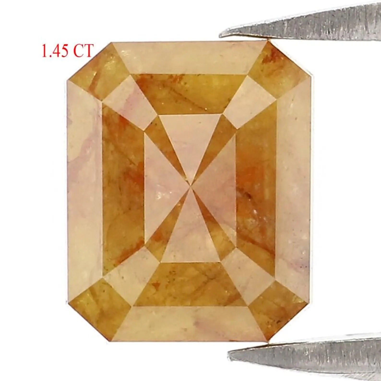 1.45 CT Natural Loose Emerald Shape Diamond Yellow Color Emerald Cut Diamond 6.65 MM Natural Yellow Color Emerald Rose Cut Diamond NQ751