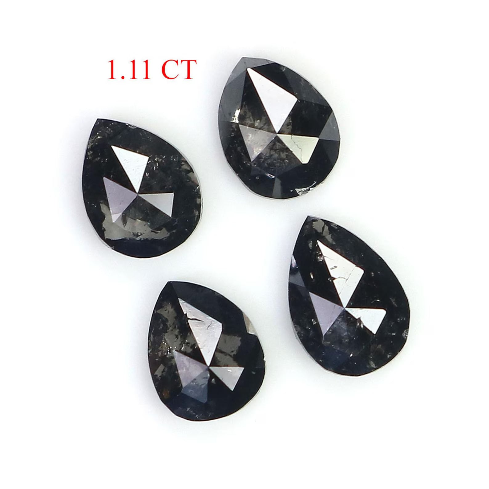 1.11 CT Natural Loose Pear Shape Diamond Black Color Pear Cut Diamond 4.80 MM Natural Loose Diamond Black Color Pear Rose Cut Diamond QN1673