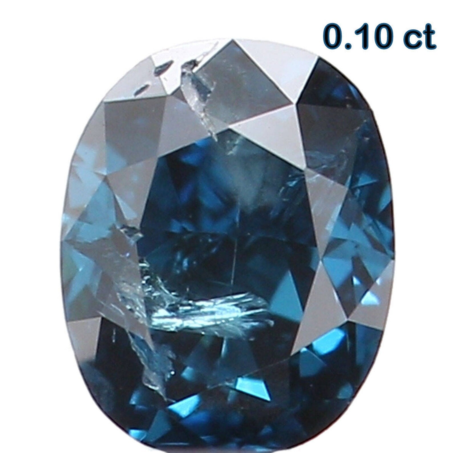 0.10 Ct Natural Loose Diamond Oval Blue Color I1 Clarity 3.10 MM N7633