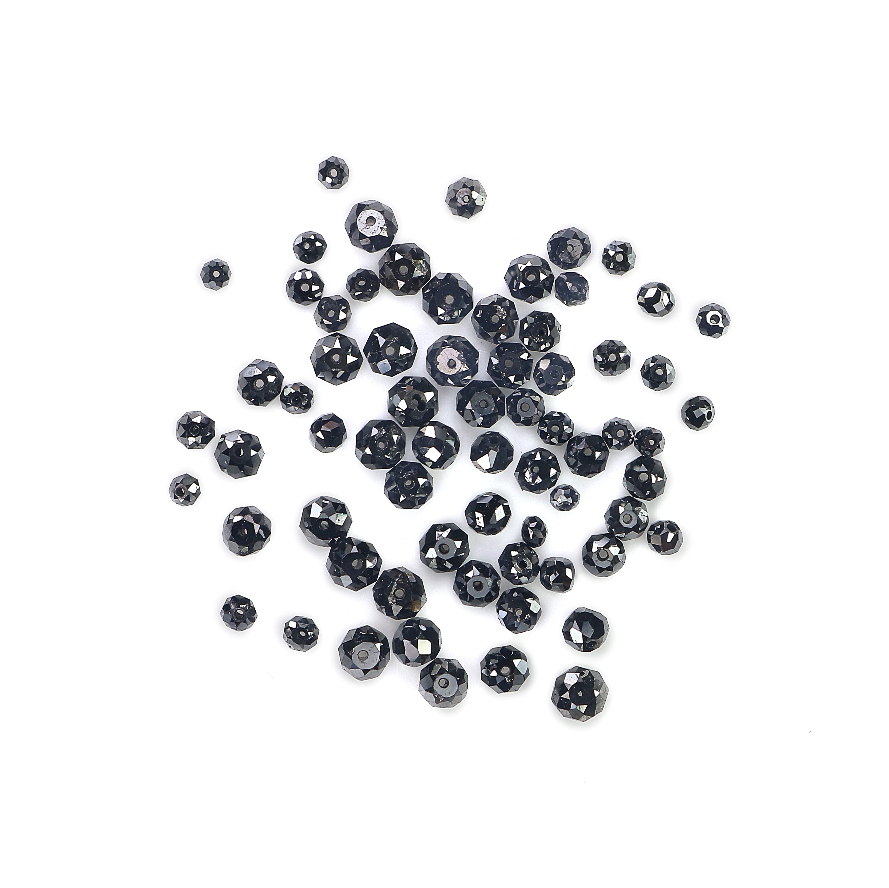 Natural Loose Bead Shape Diamond 1.50 to 3.10 MM Natural Black Color Bead Diamond 1.00 CT Lot Round Bead Cut Diamond Q52