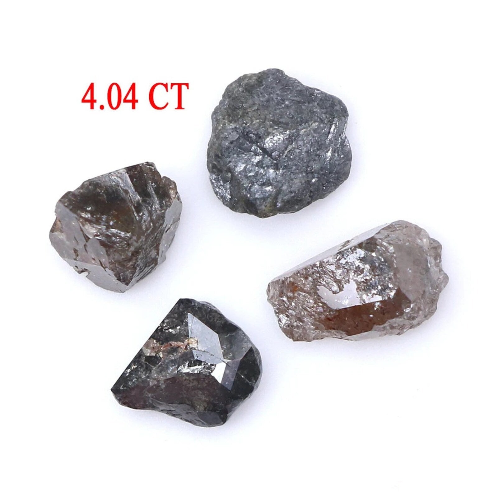 4.04 CT Natural Loose Rough Shape Diamond Salt And Pepper Irregular Cut Diamond 6.05 MM Natural Black Grey Color Rough Uncut Diamond NQ1887
