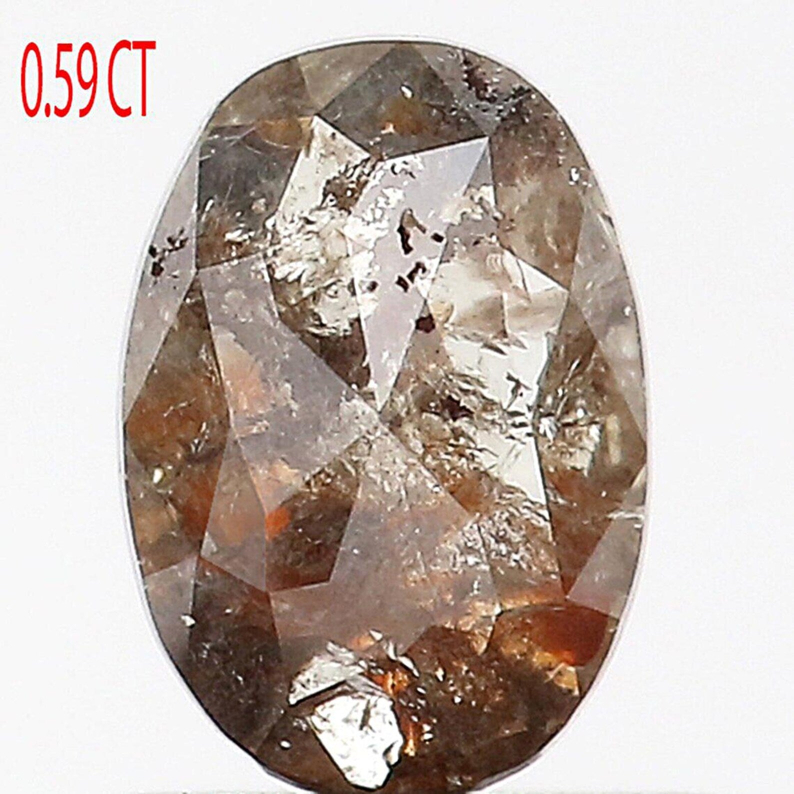 0.59 CT Natural Loose Oval Shape Diamond Brown Color Oval Cut Diamond 6.30 MM Natural Loose Grey Color Diamond Oval Rose Cut Diamond NQ452