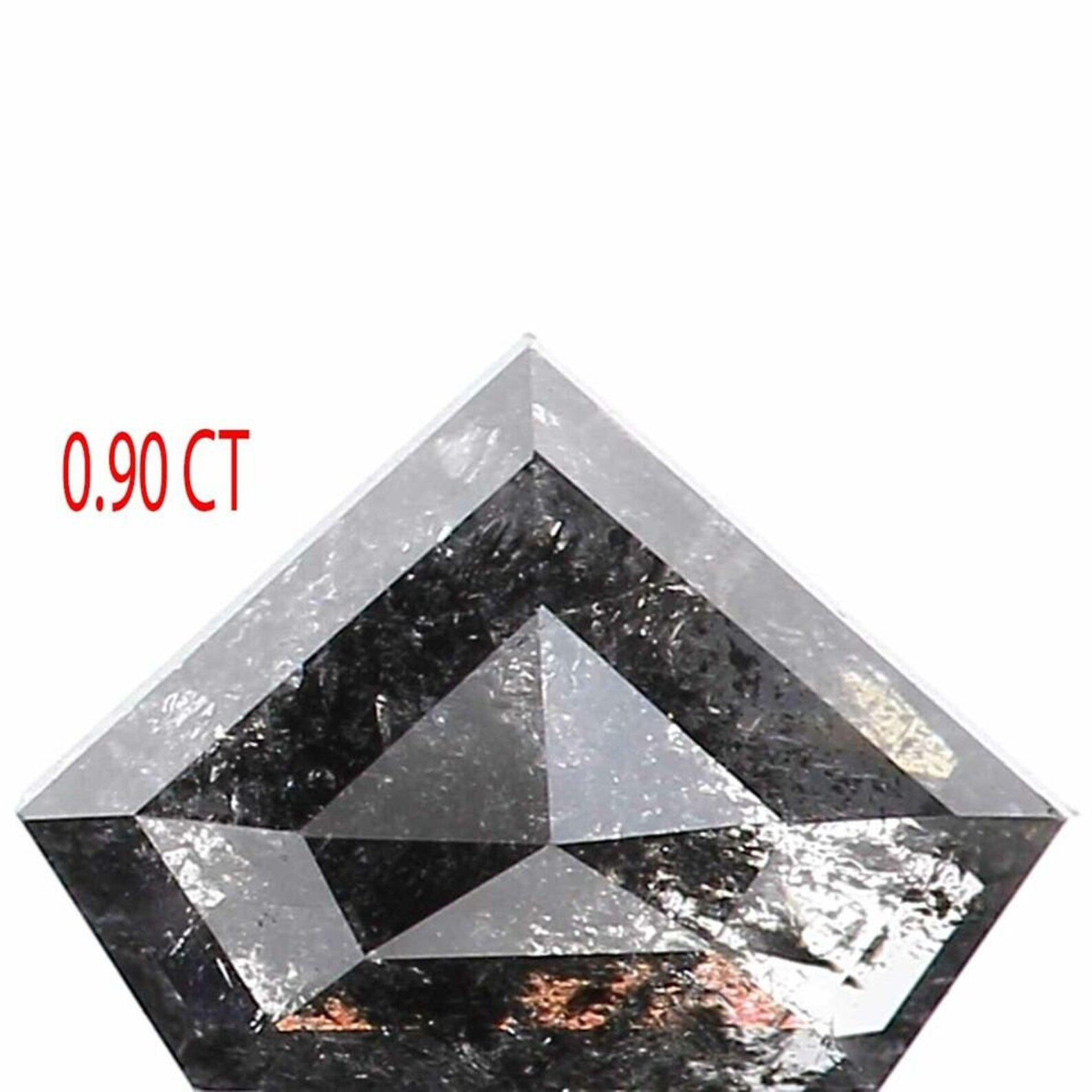 0.90 CT Natural Loose Shield Shape Diamond Salt And Pepper Shield Cut Diamond 5.55 MM Natural Loose Diamond Black Grey Shield Diamond QN767
