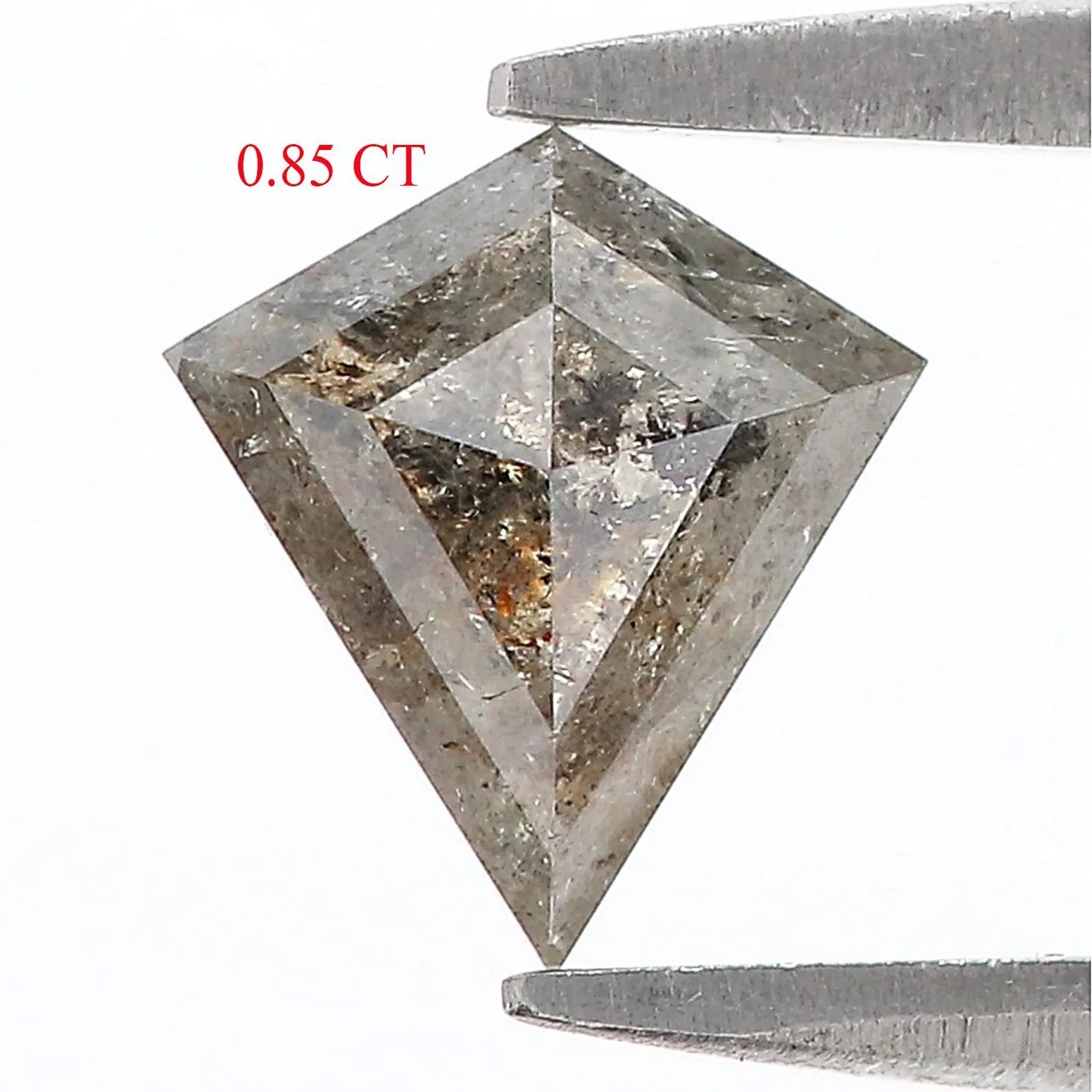 0.85 CT Natural Loose Kite Shape Diamond Salt And Pepper Kite Cut Diamond 7.95 MM Natural Loose Black Gray Color Kite Rose Cut Diamond N2596
