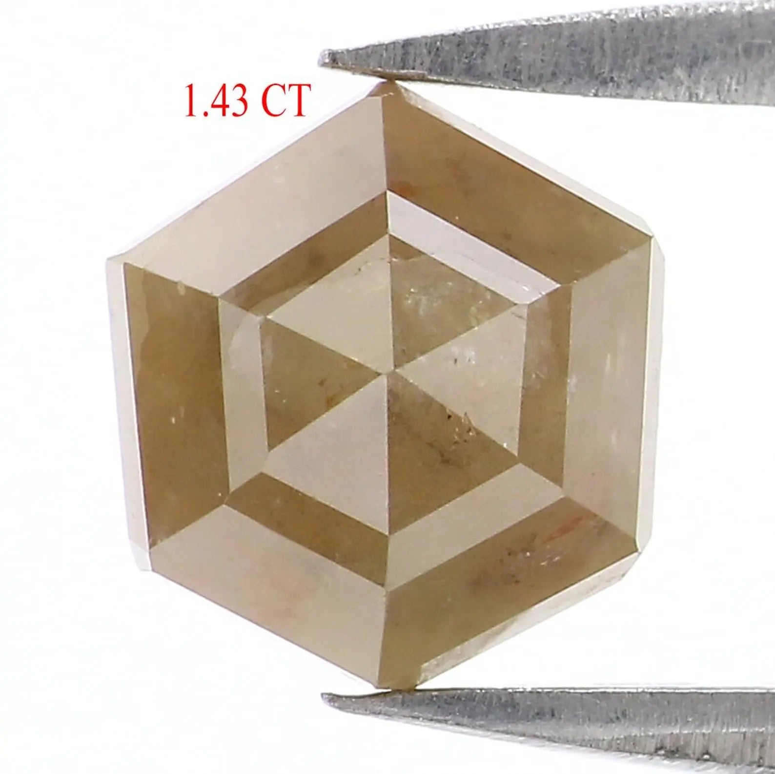 1.43 CT Natural Loose Hexagon Diamond Grey Color Hexagon Diamond 7.00 MM Natural Loose Diamond Grey Color Hexagon Rose Cut Diamond NQ8547