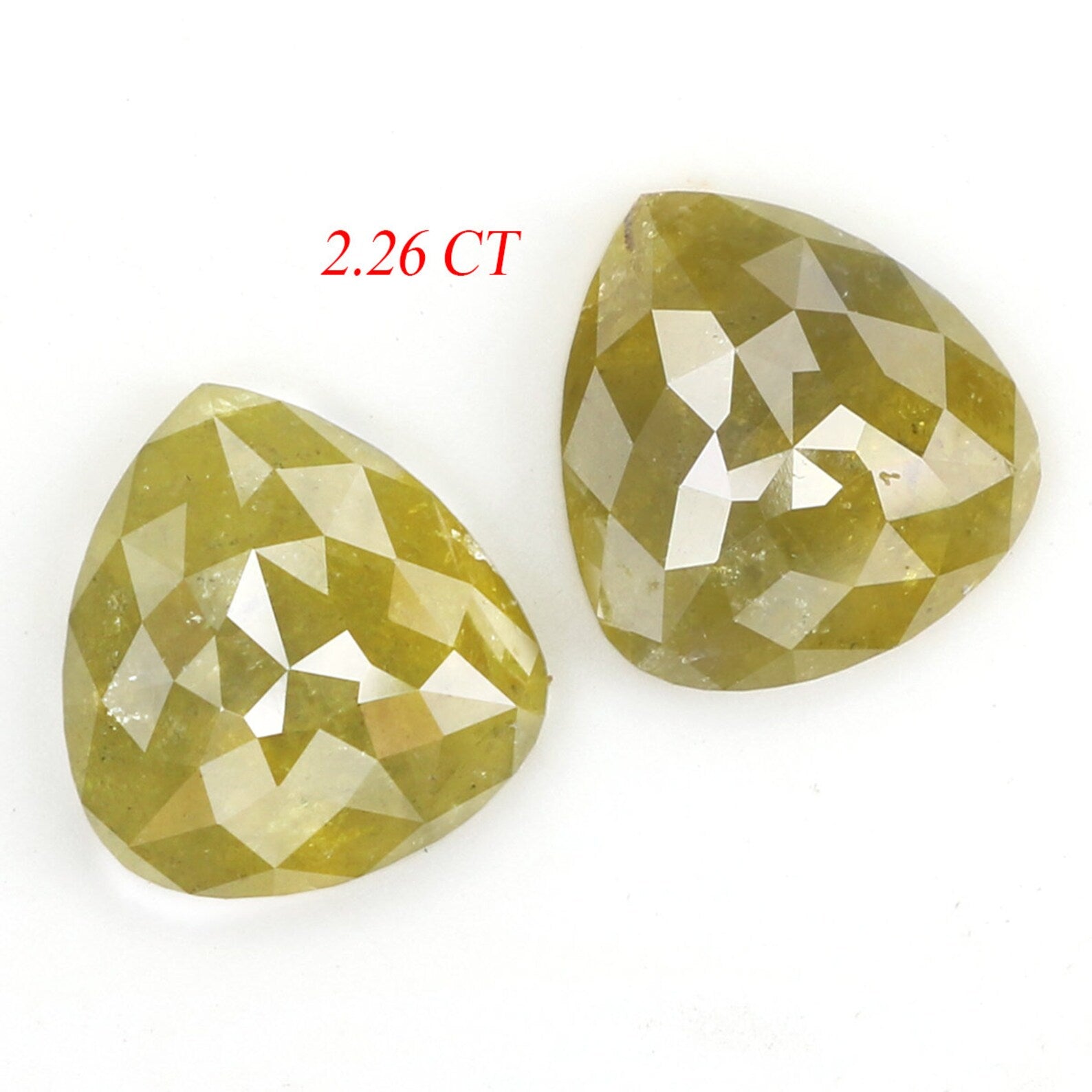 2.26 CT Natural Loose Pear Shape Pair Diamond Green Yellow Color Pear Cut Diamond 7.90 MM Natural Loose Pear Cut Pair Diamond KDN7025