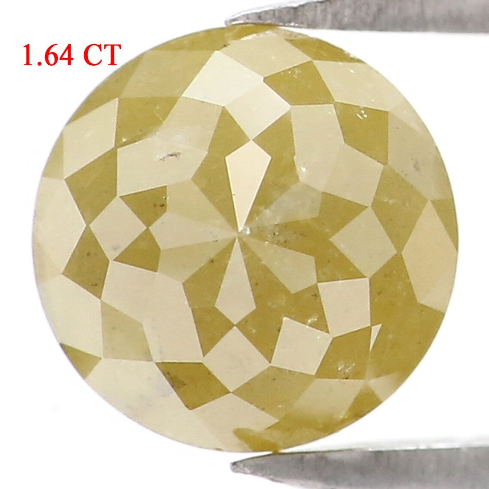 1.64 CT Natural Loose Round Shape Diamond Yellow Color Round Cut Diamond 6.60 MM Natural Diamond Green Color Round Rose Cut Diamond NQ7178