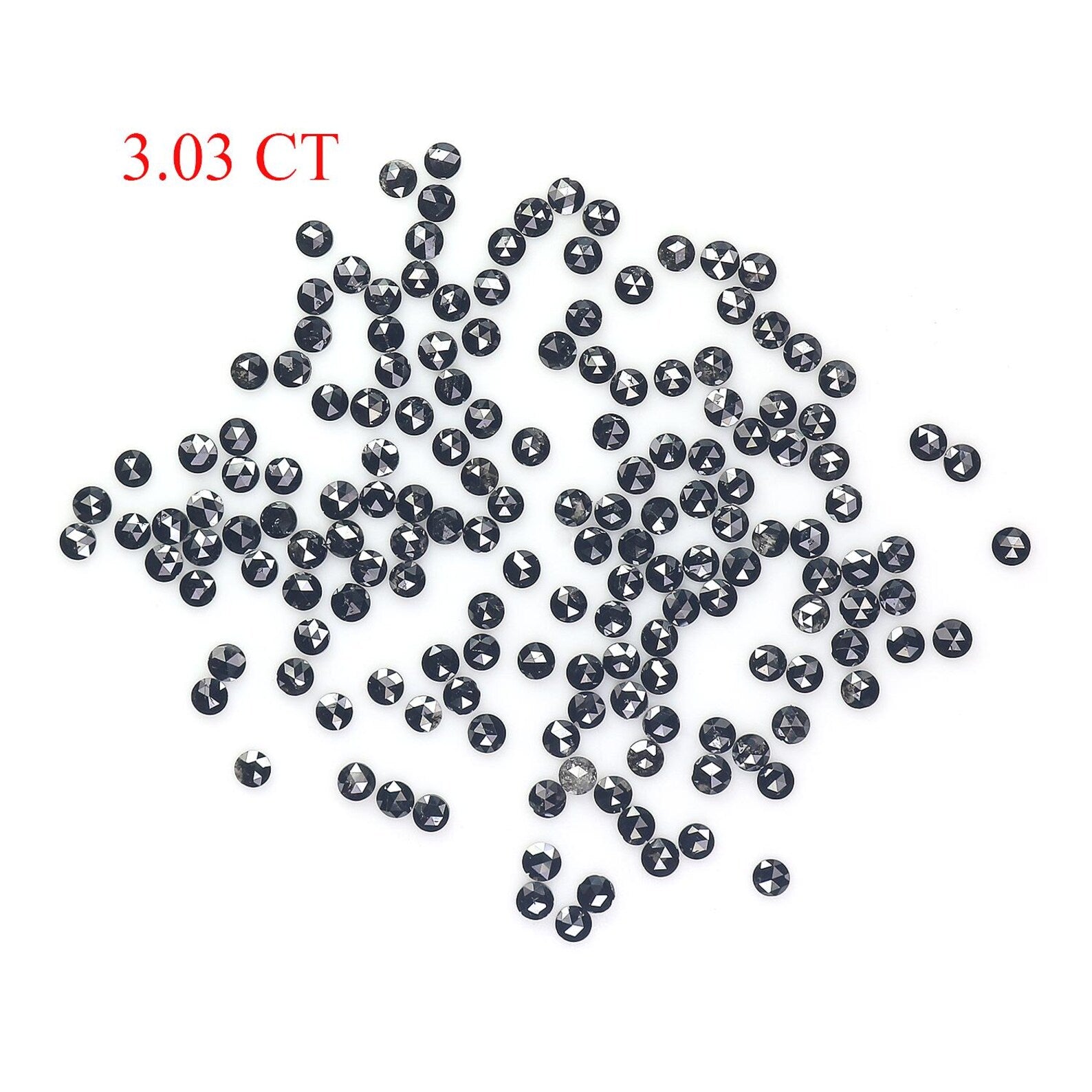 3.03 CT Natural Loose Round Shape Diamond Black Color Round Diamond 1.65 MM Natural Loose Diamond Black Color Round Rose Cut Diamond NQ1826