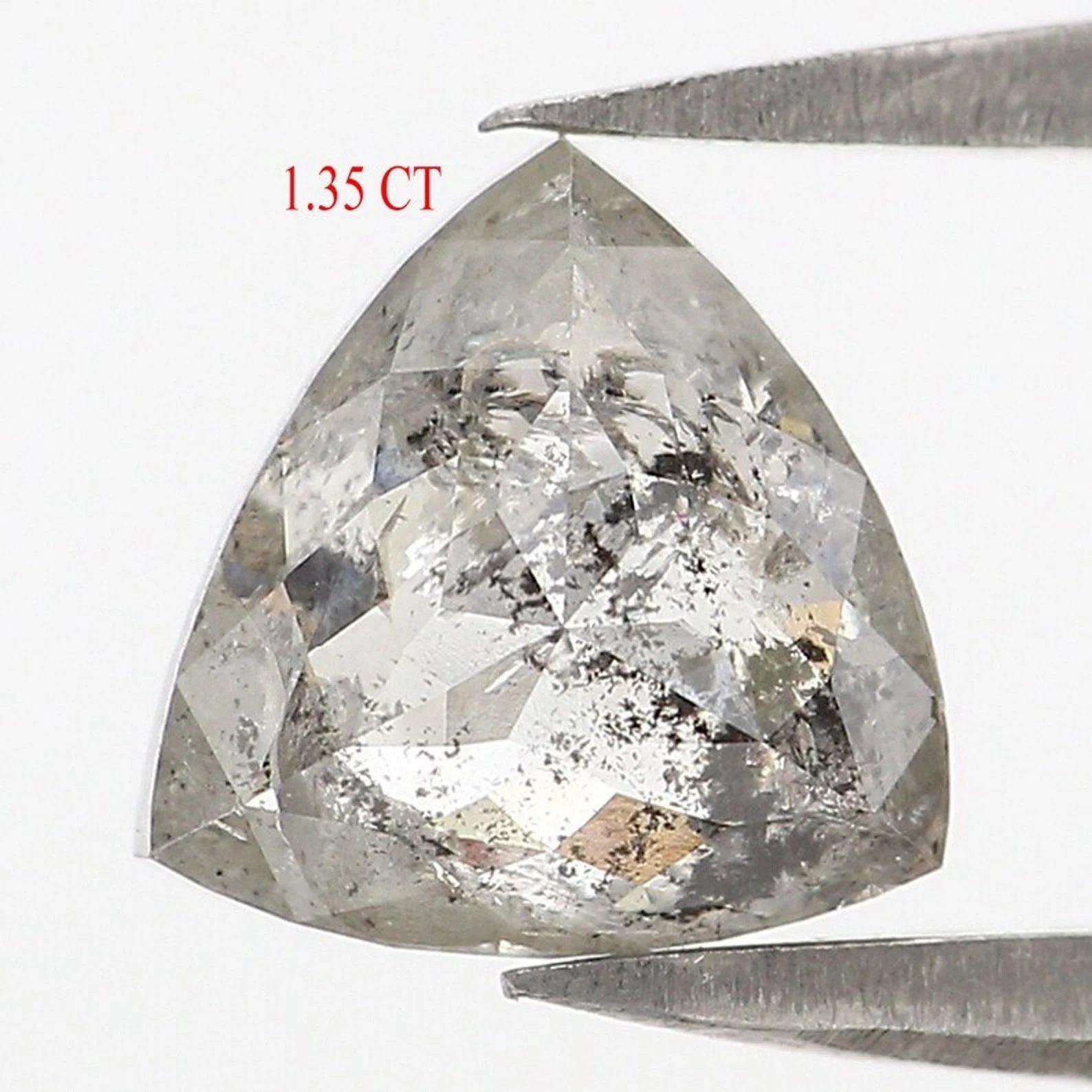1.35 CT Natural Loose Triangle Shape Diamond Salt And Pepper Triangle Cut Diamond 7.10 MM Natural Loose Diamond Triangle Cut Diamond QN8925