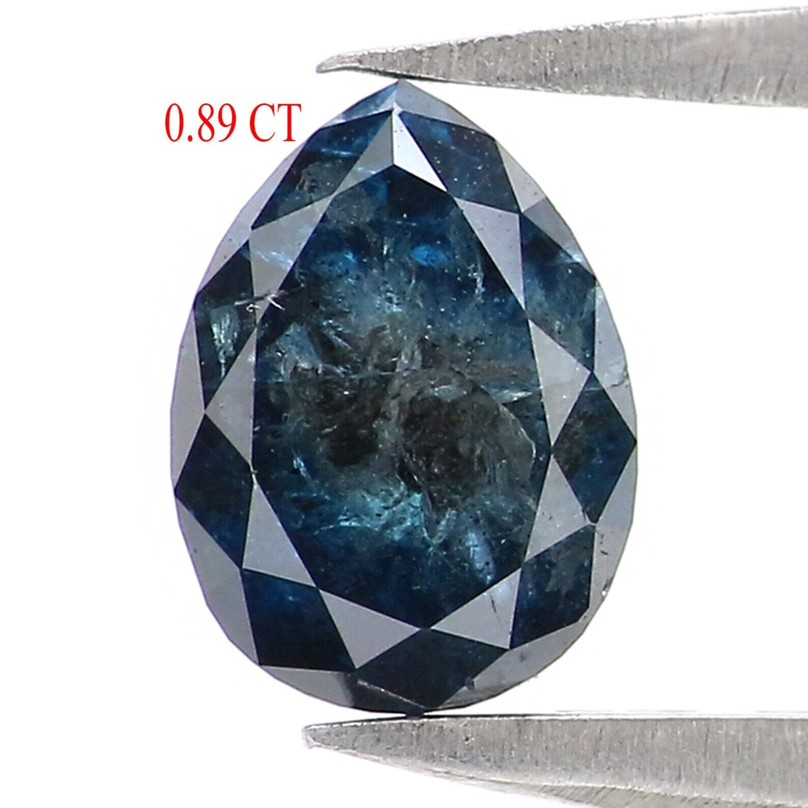 0.89 CT Natural Loose Pear Diamond Blue Color Pear Cut Diamond 6.70 MM Natural Loose Diamond Pear Rose Cut Diamond Pear Shape Diamond NQ9849