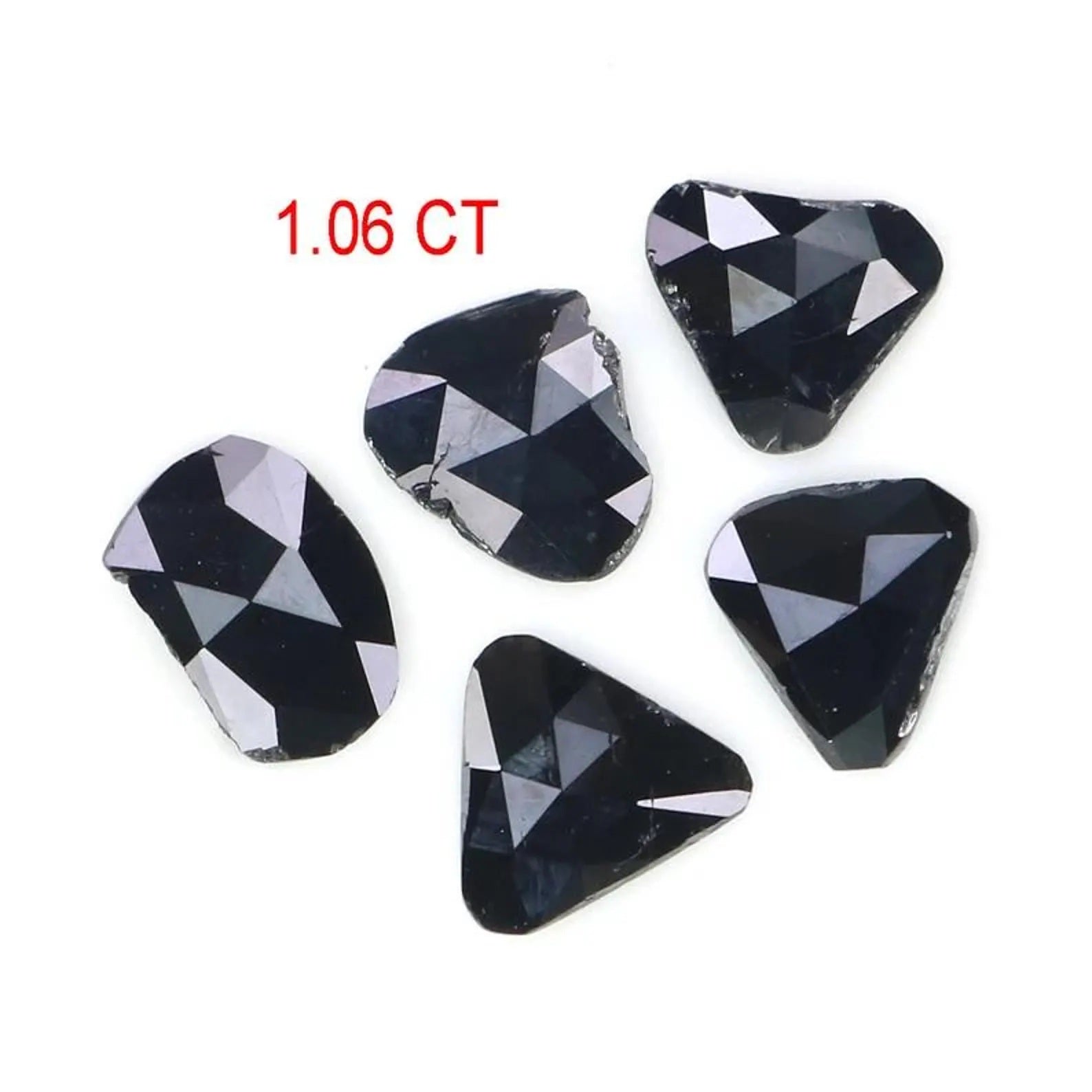 1.06 CT Natural Loose Slice Shape Diamond Black Color Irregular Cut Diamond 5.50 MM Natural Loose Black Color Slice Rose Cut Diamond NQ2230