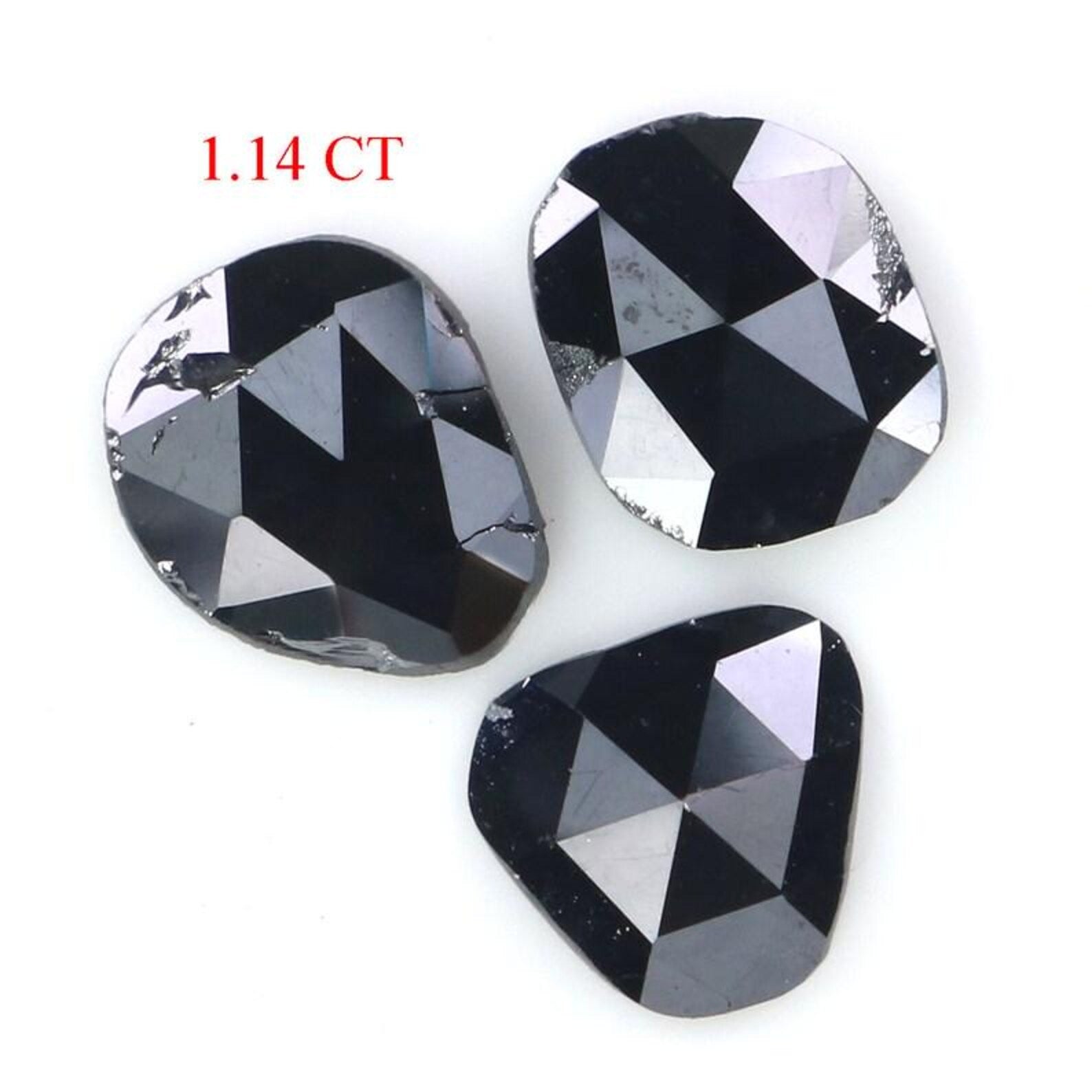 1.14 CT Natural Loose Slice Shape Diamond Black Color Irregular Diamond 6.50 MM Natural Diamond Black Color Slice Rose Cut Diamond NQ2256
