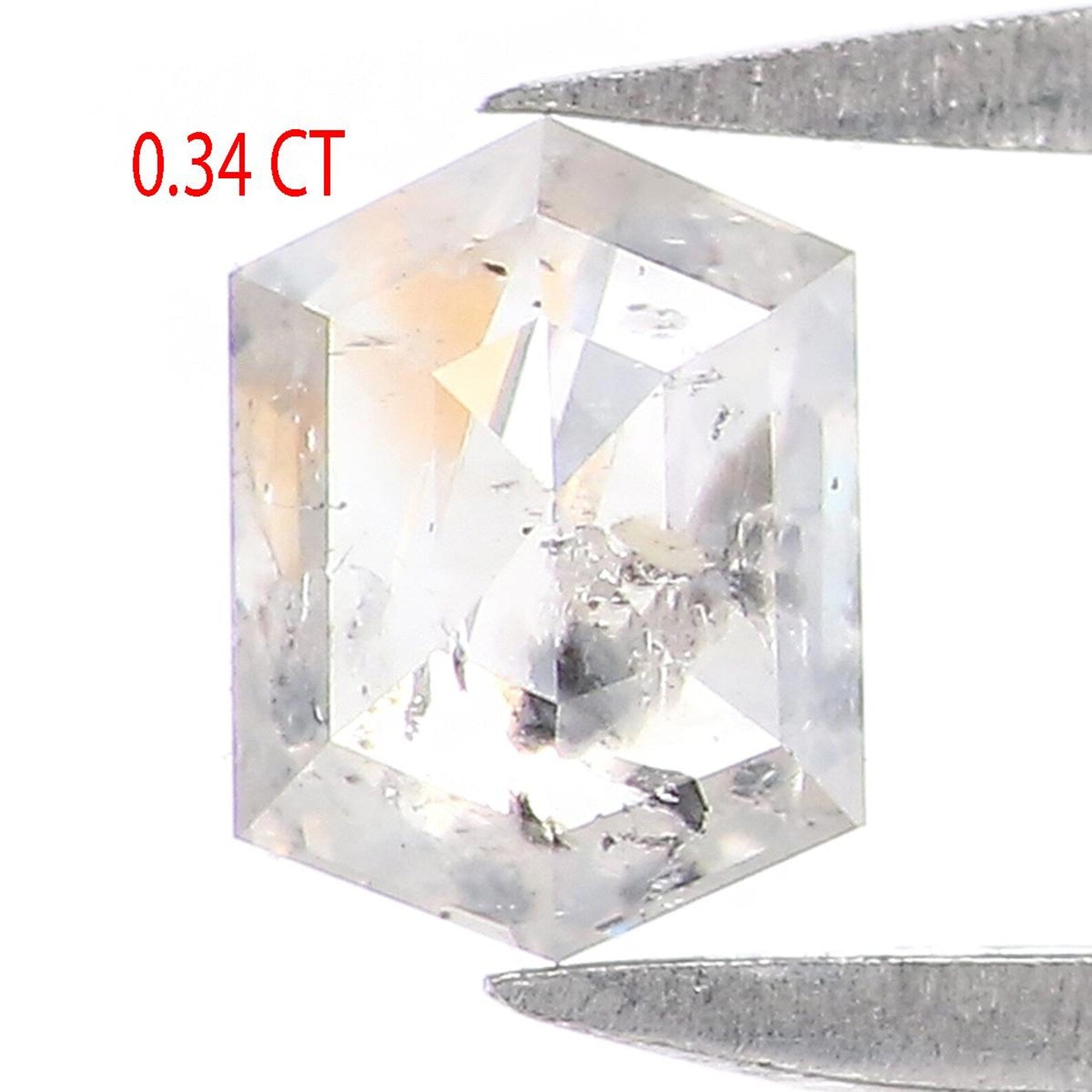 0.34 Ct Natural Loose Hexagon Shape Diamond Grey Color Hexagon Cut Diamond 4.70 MM Natural Loose Grey Color Hexagon Rose Cut Diamond NQ2155