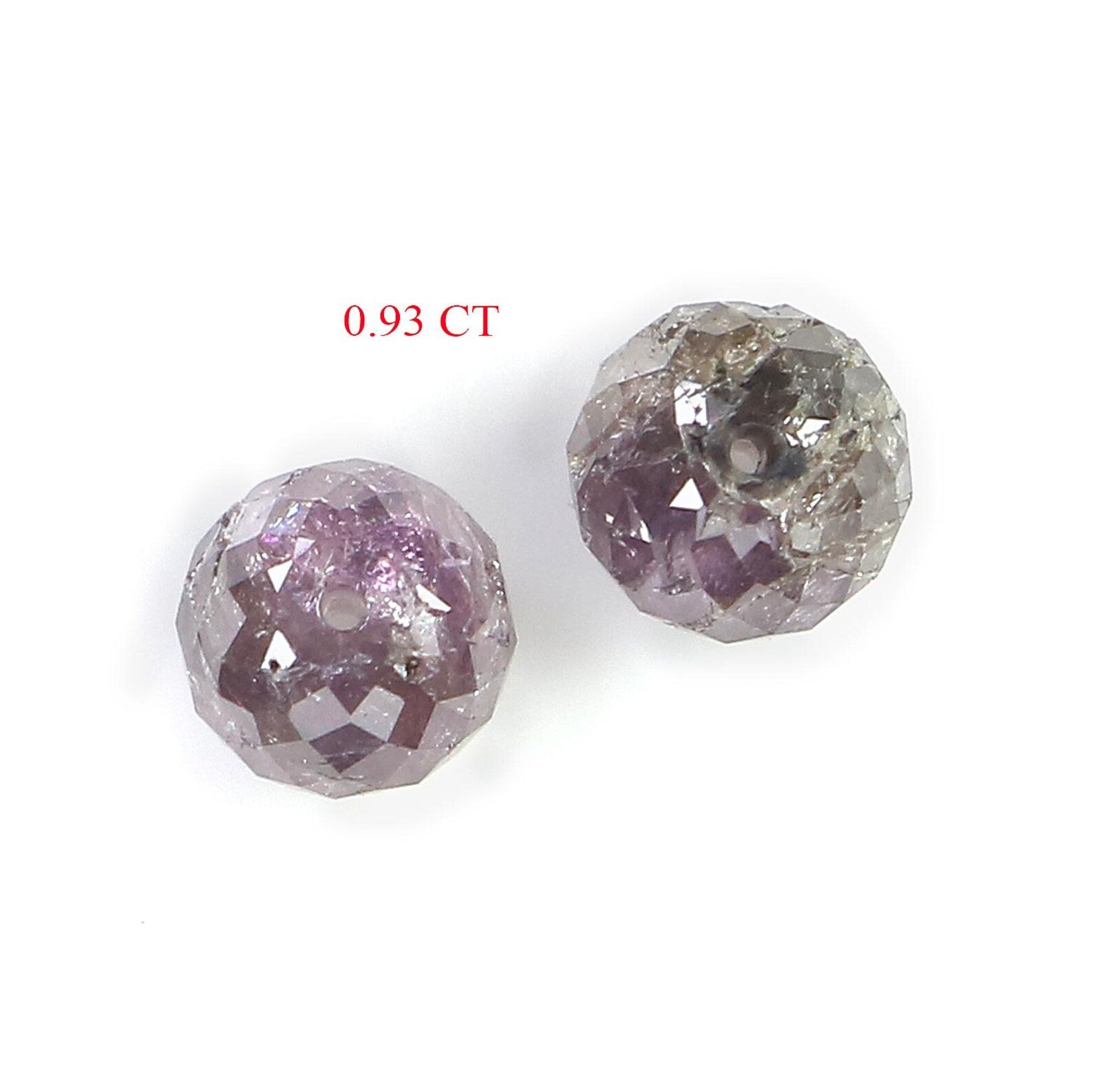 0.93 CT Natural Loose Bead Shape Pair Diamond Pink Color Bead Diamond 3.85 MM Natural Loose Diamond Pink Color Bead Rose Cut Diamond NQ728